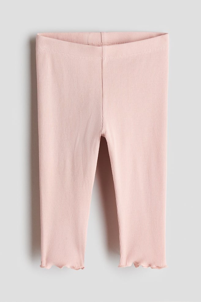 Legging en coton côtelé - Rose clair/Noir/Beige clair - 1