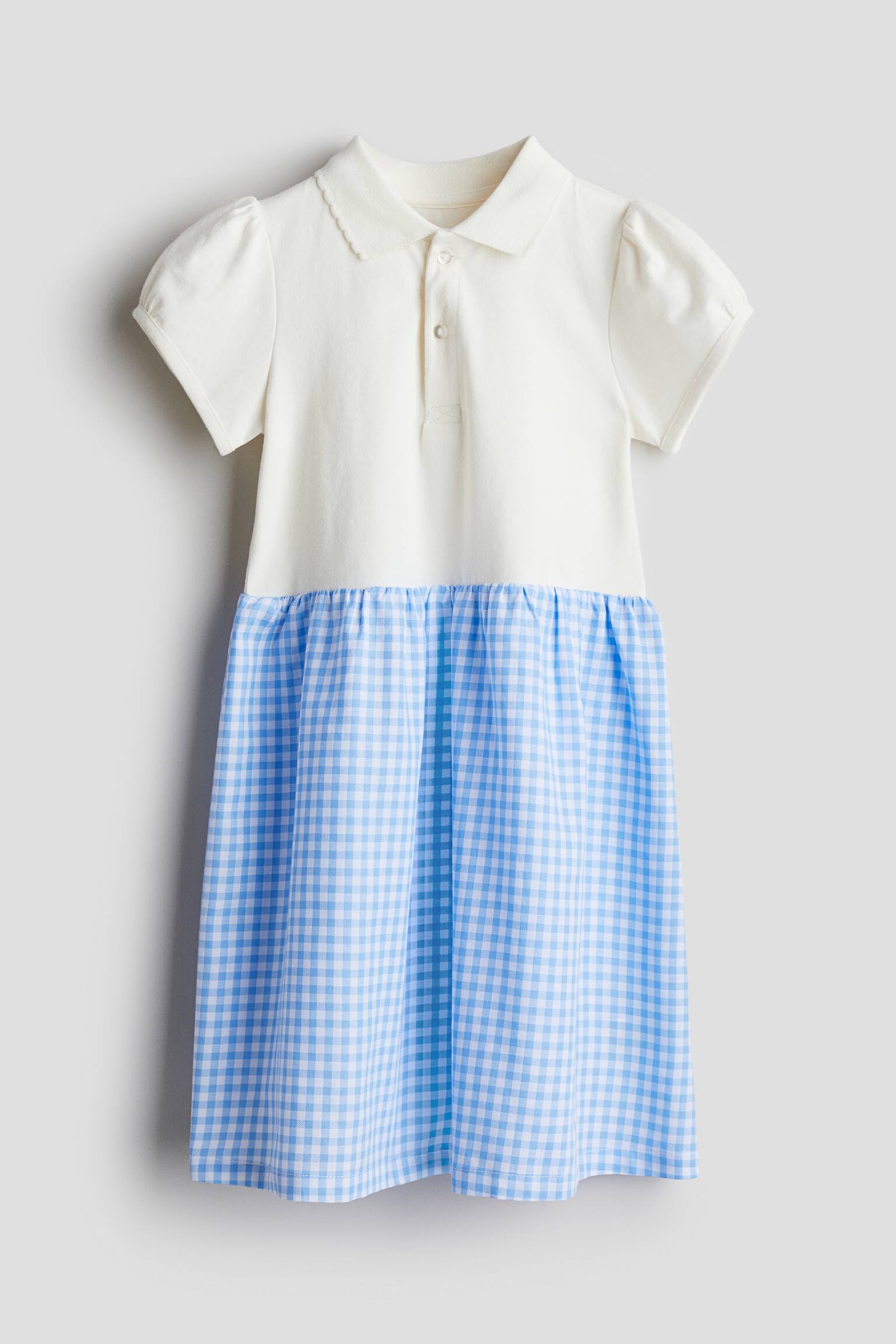 Cotton school dress - White/Blue checked/White/Green checked/White/Red checked - 1