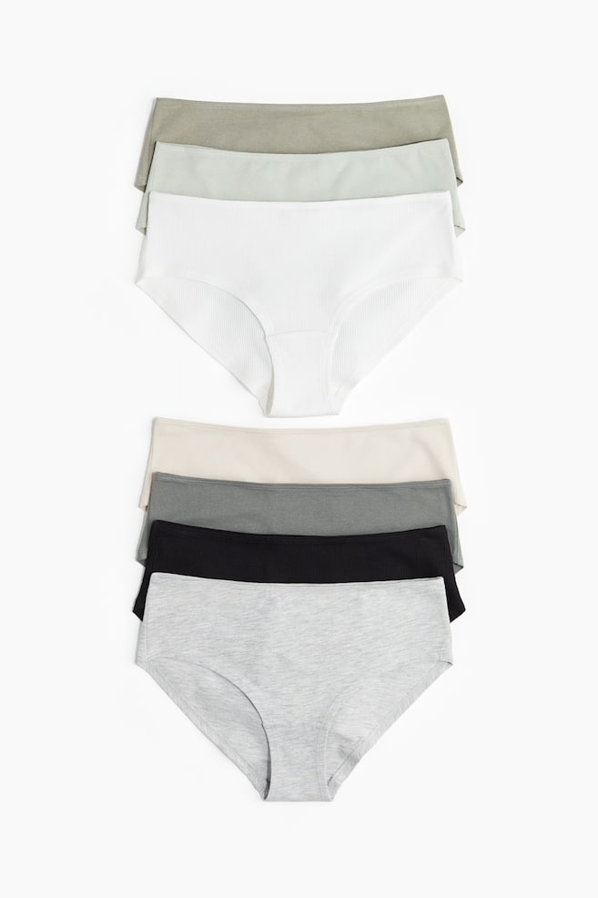 Pack de 7 bragas hipster - Verde caqui/Beige claro/Azul claro/Azul oscuro/Burdeos/Días de la semana - 1