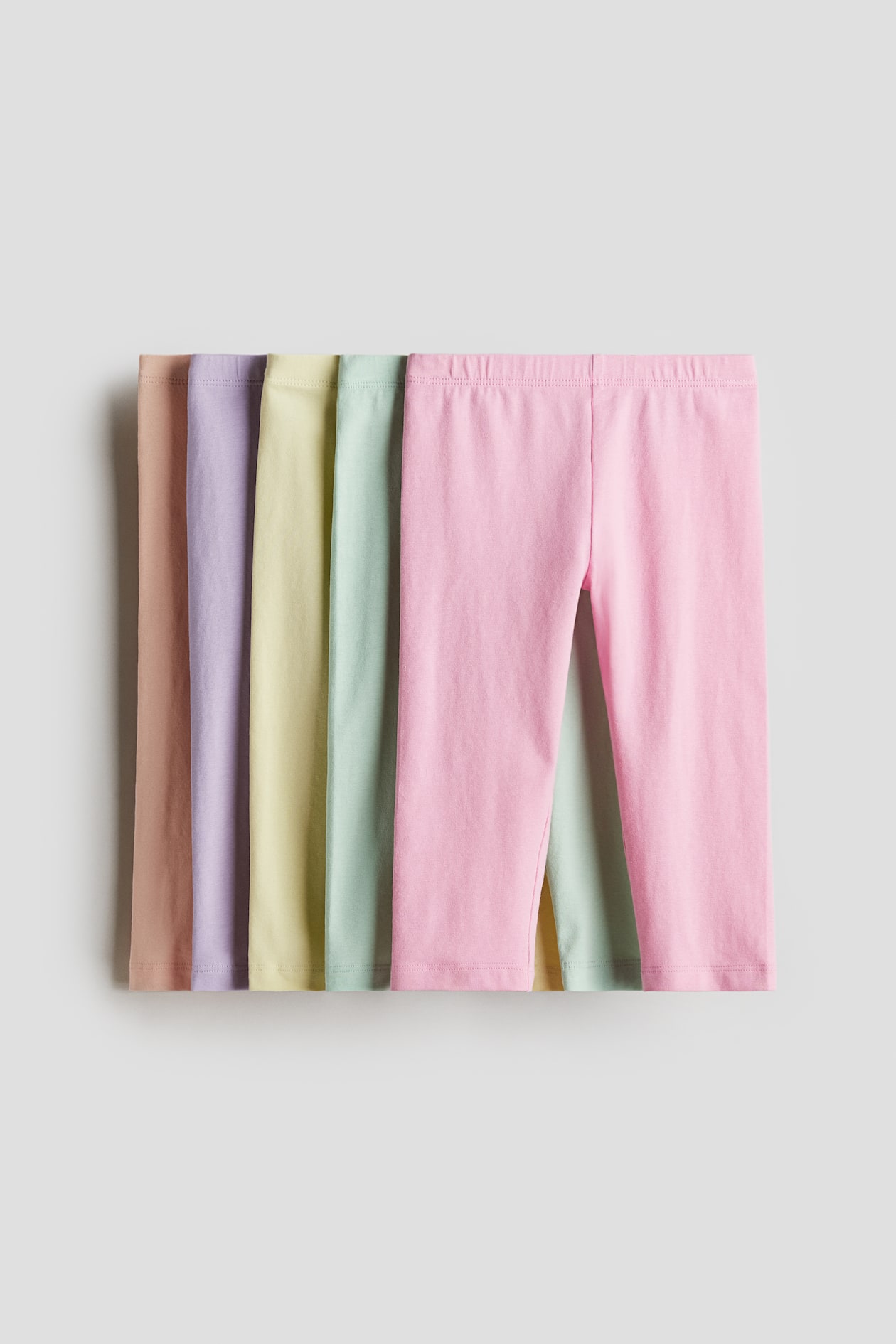 5-pack cotton Capri leggings Pink/Mint green Kids H&M IN