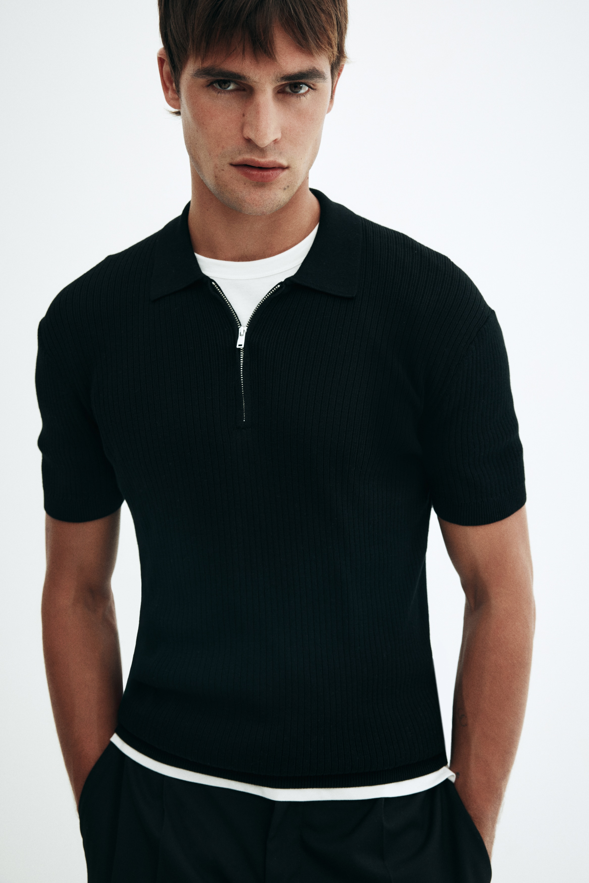 Slim Fit Zip-top polo shirt