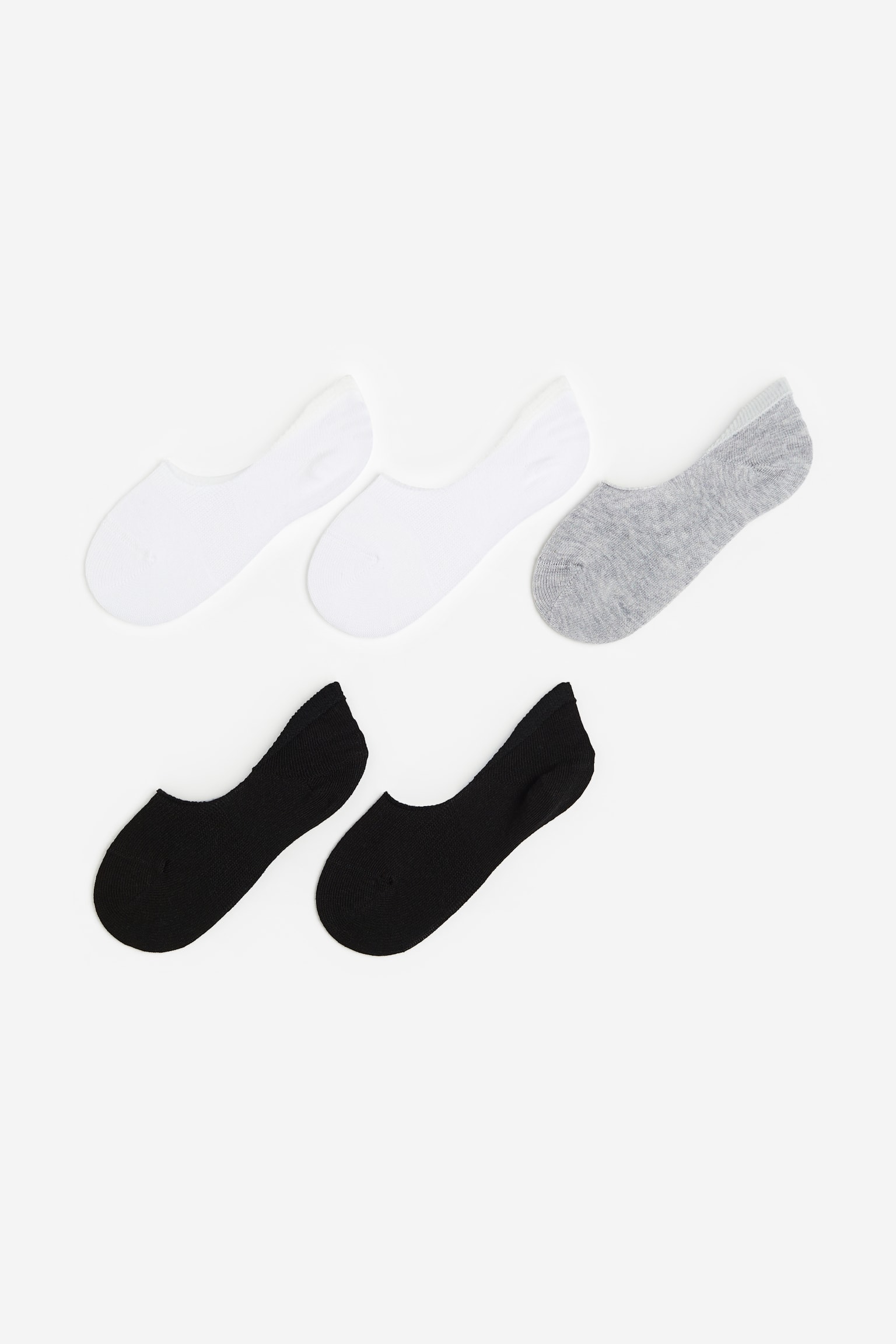 5-pack No Show Socks - White/Grey marle/Black - 1