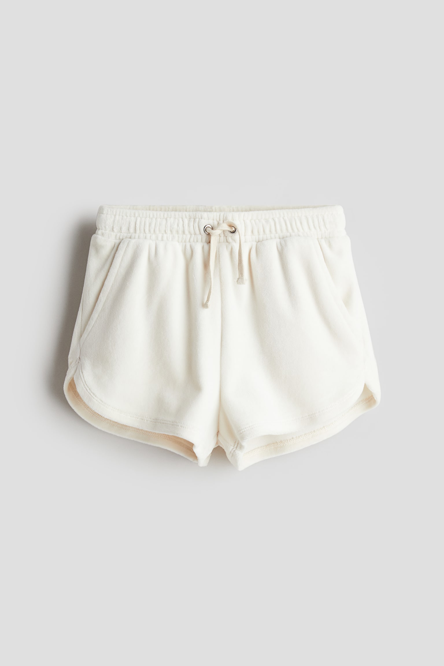 Velour pull-on shorts - Natural white/Light purple/Pink - 1