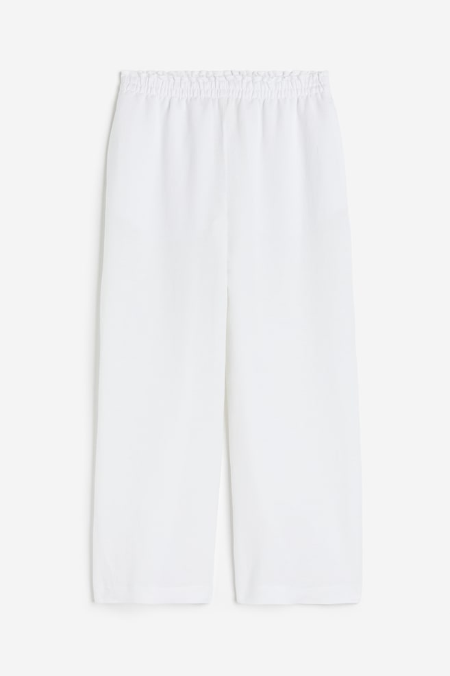 Cropped linen-blend trousers - White/Black/Light beige/Fuchsia - 2