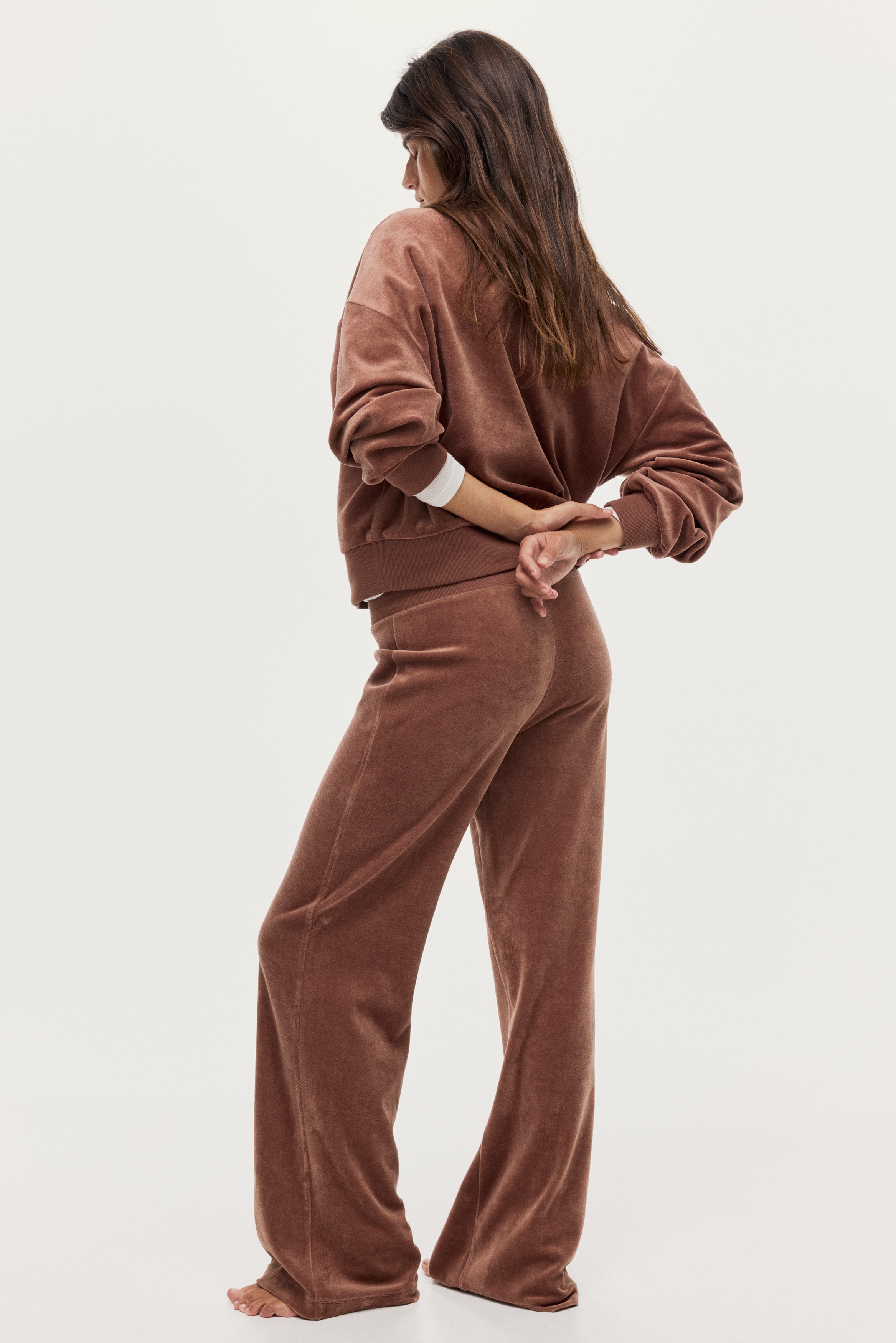 Women's Dark dusty pink Velour Pants | H&M US