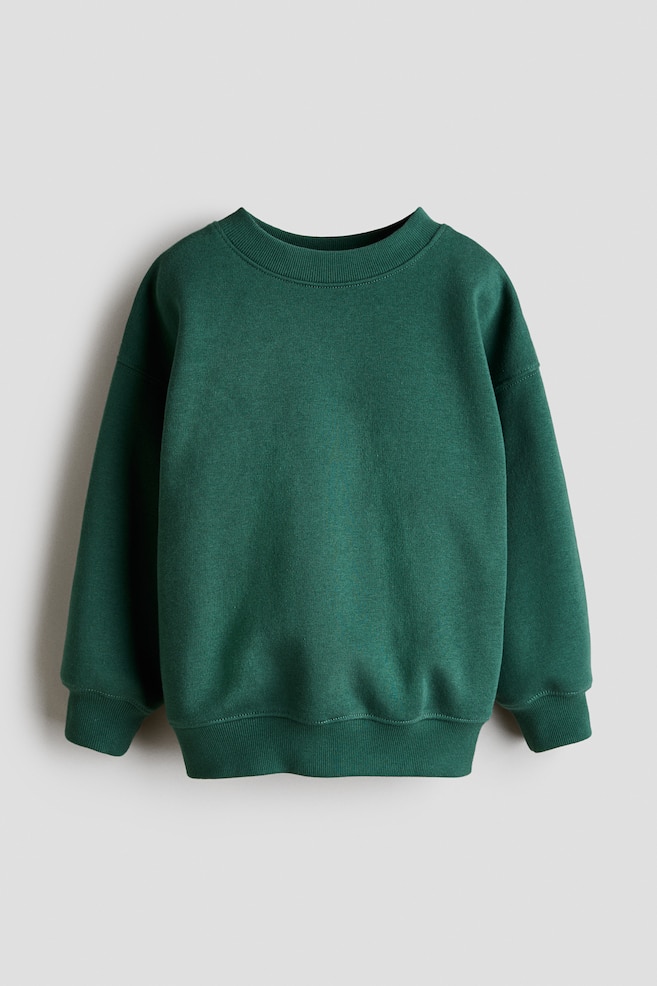 Brushed-inside sweatshirt - Dark green/Beige/Navy blue/Light grey marl/Dusty blue/Dark turquoise/Dinosaurs/Brown/Dark red/Dark red marl/Red - 1