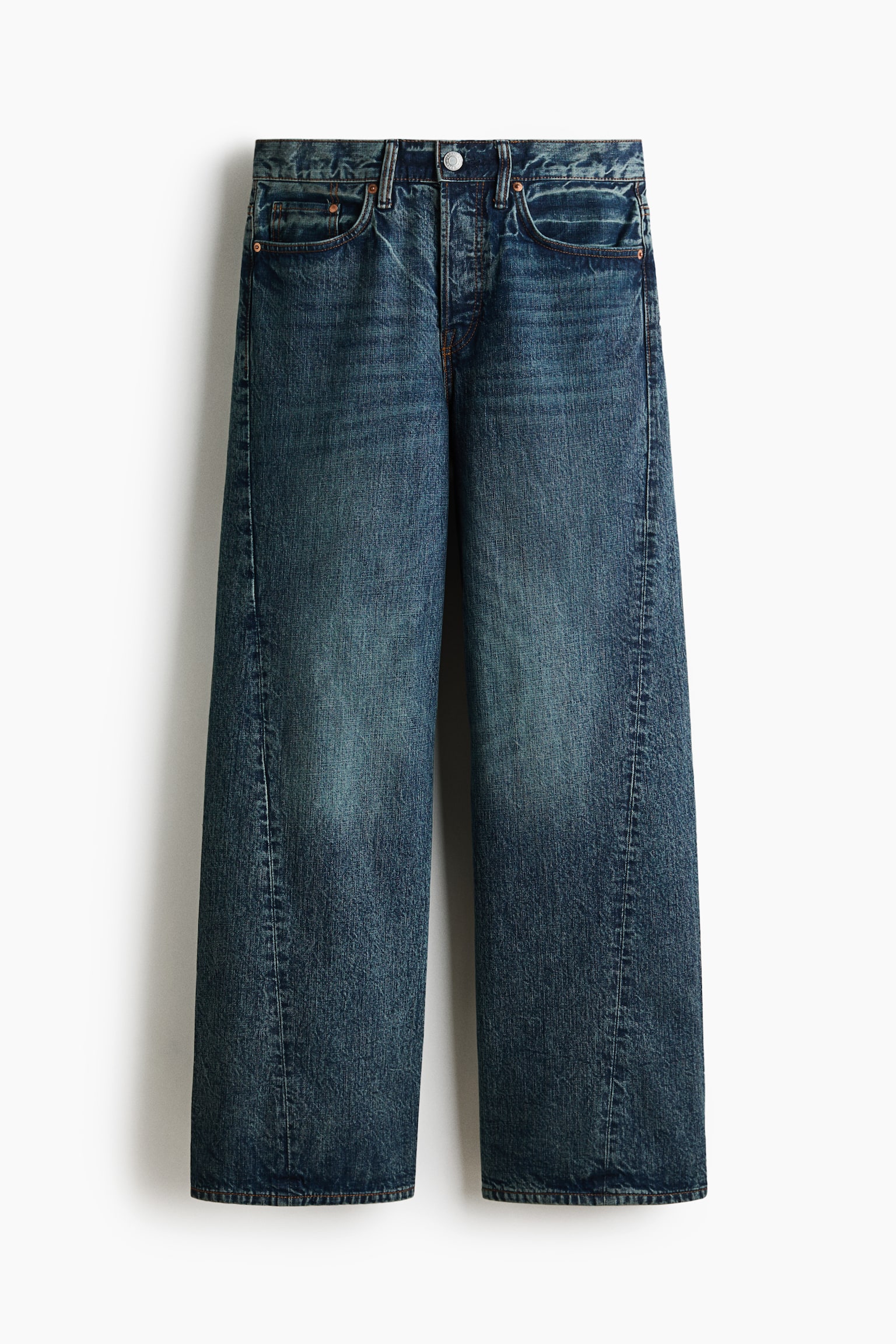 Loose Straight twisted leg jeans - Azul denim oscuro/Azul denim claro - 1
