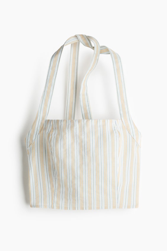 Женские топы H&M Linen-Blend Halterneck Top