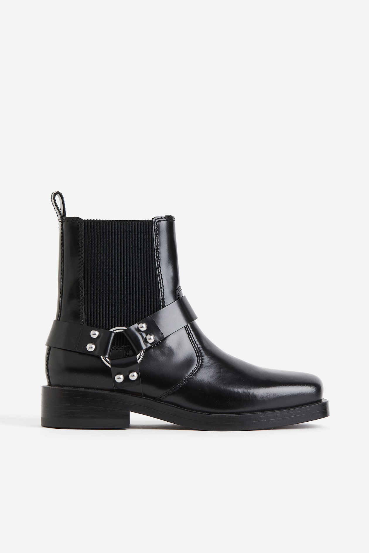 Bikerboots aus Leder - Niedriger Absatz - Schwarz - Ladies | H&M DE