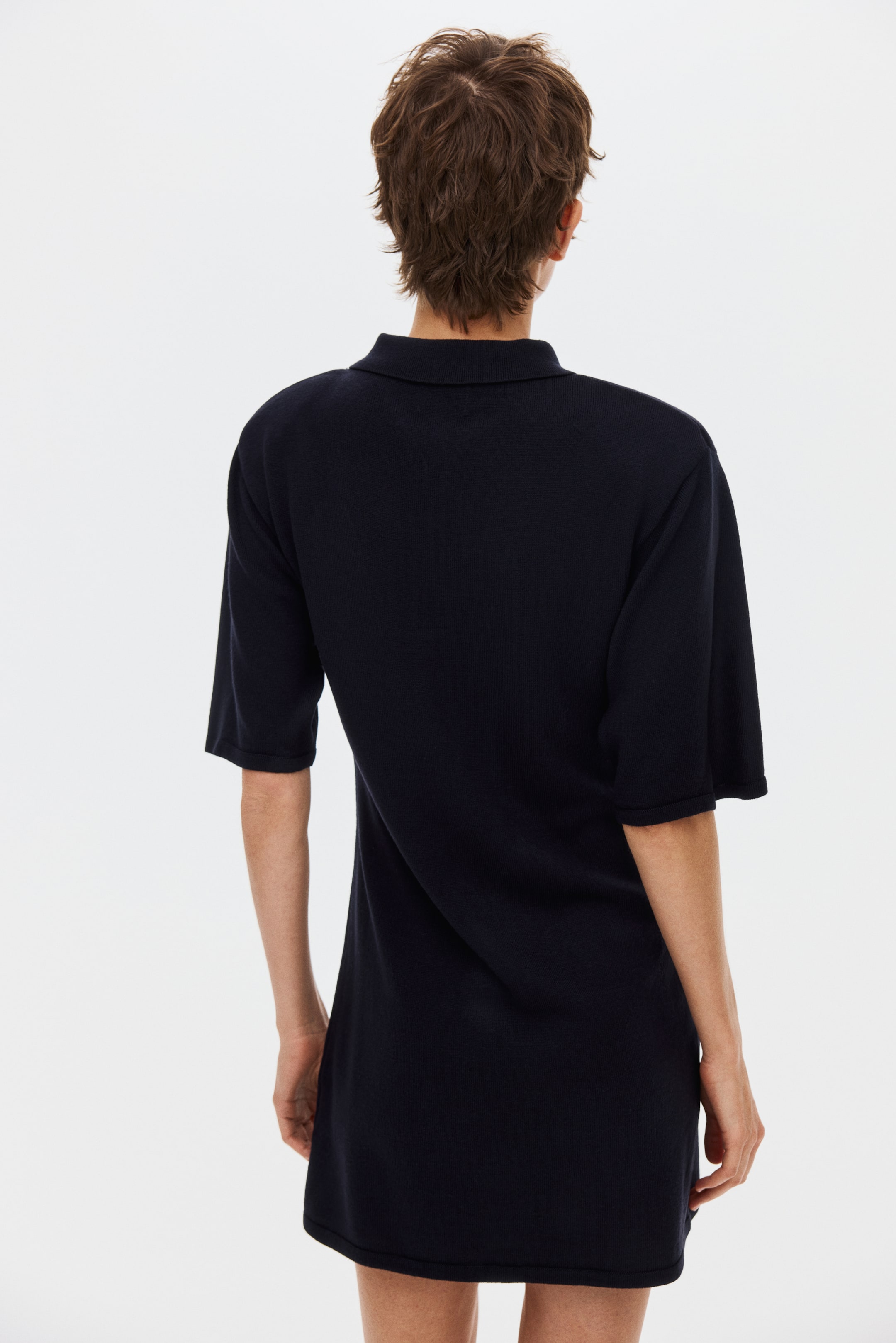 Fine-knit polo dress