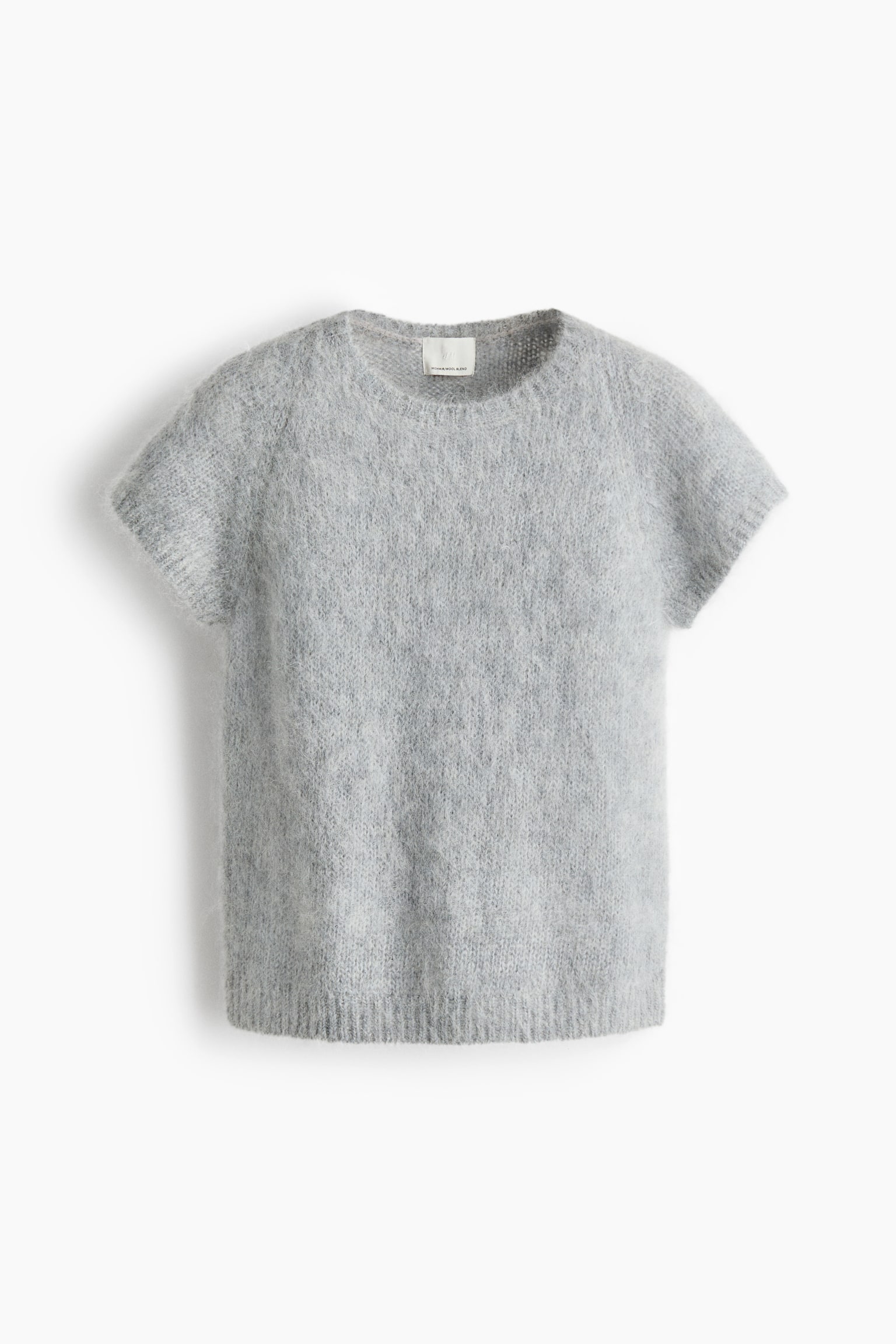 Mohair-blend top - Light grey marl/Powder pink - 2