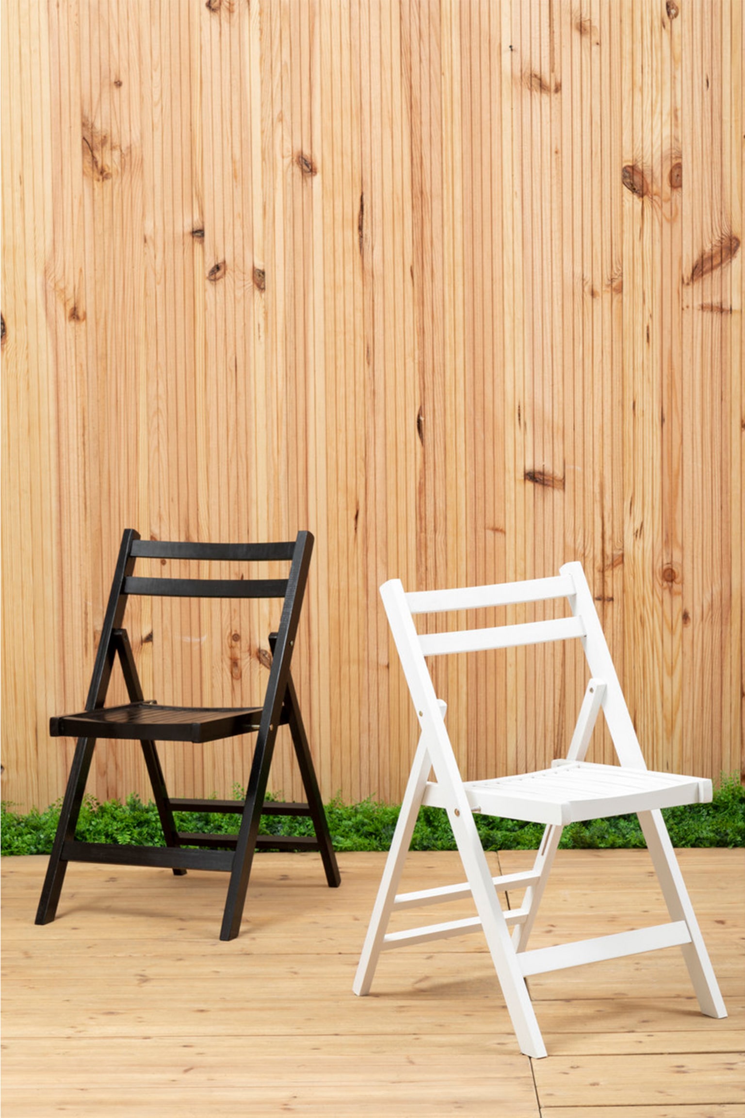 Beauport Folding Chair - White/Black/Natural - 2