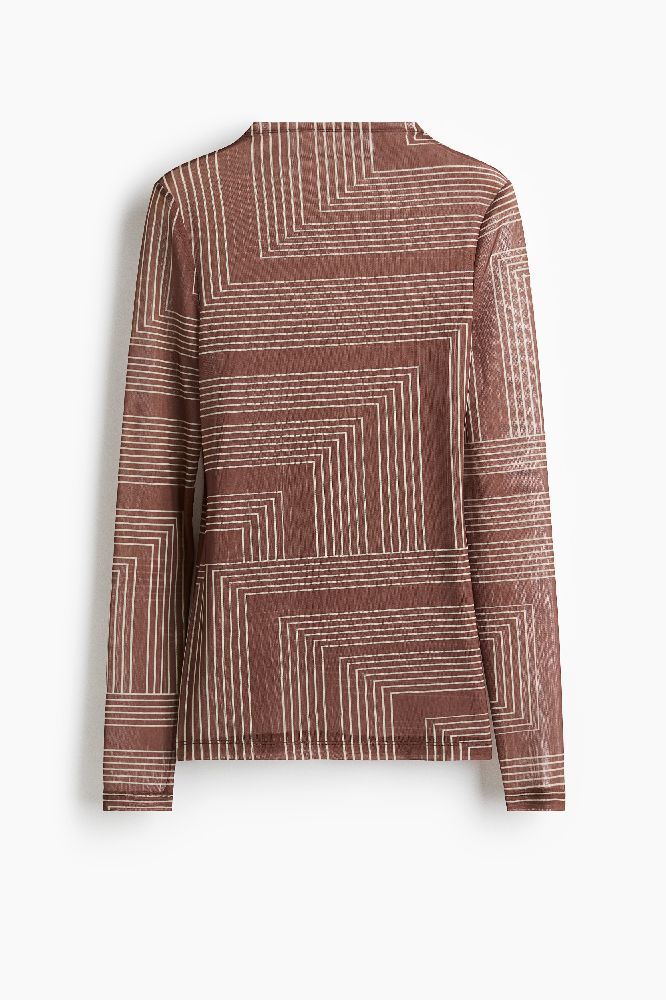 Topp i mesh - Brun/Mønstret