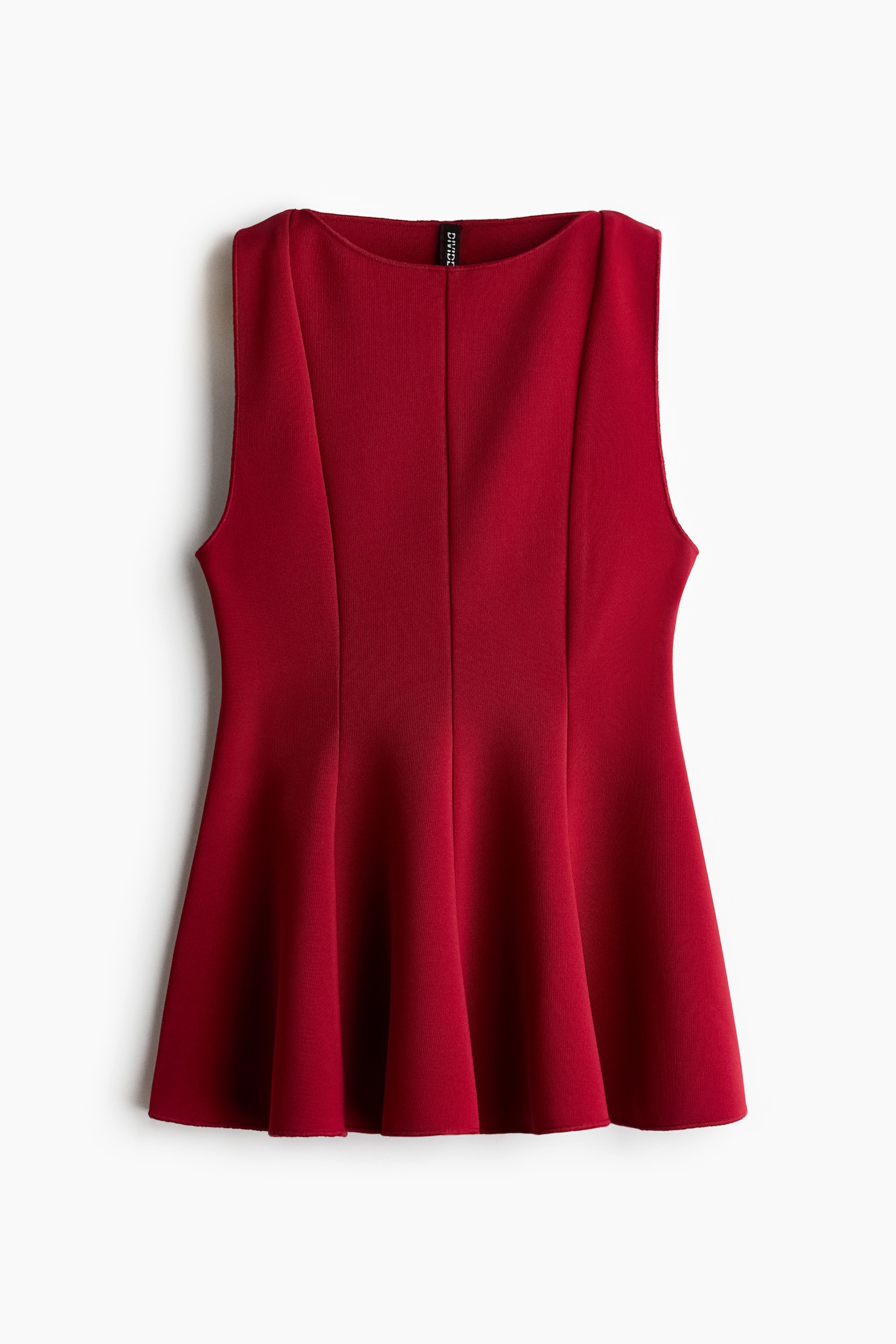 Sleeveless peplum top - Red/Black/White - 2