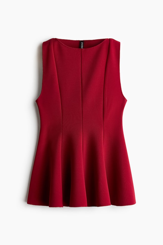 Hihaton peplum-pusero - Punainen - 1