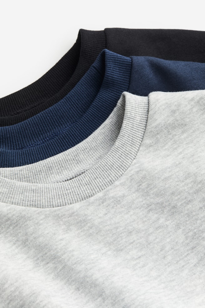 3er-Pack Sweatshirts - Graumeliert/Marineblau/Dunkelgrün/Braun/Weiß/Hellgrau/Grau/Dunkelgrau - 3