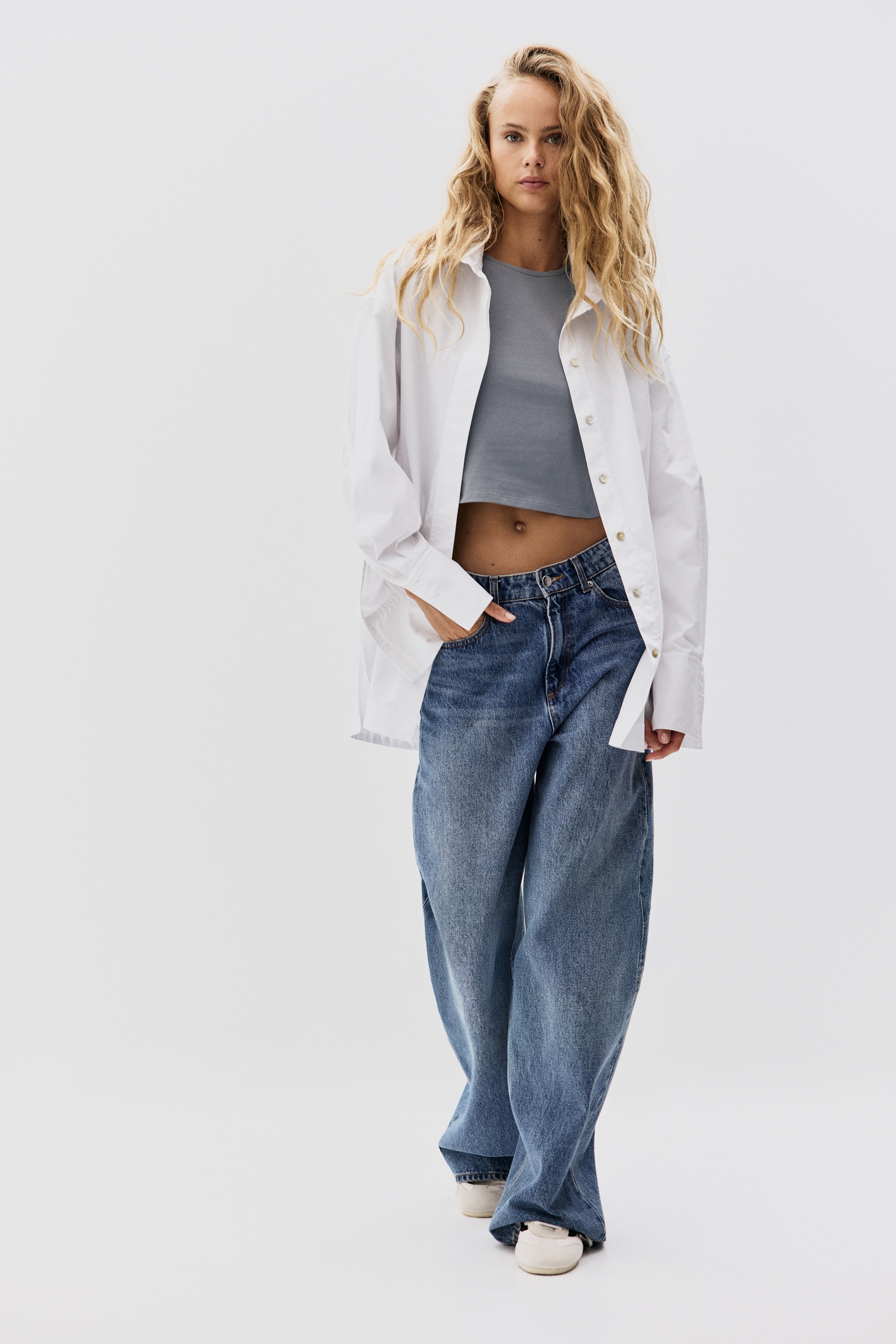 H & M - ショートTシャツ - グレー