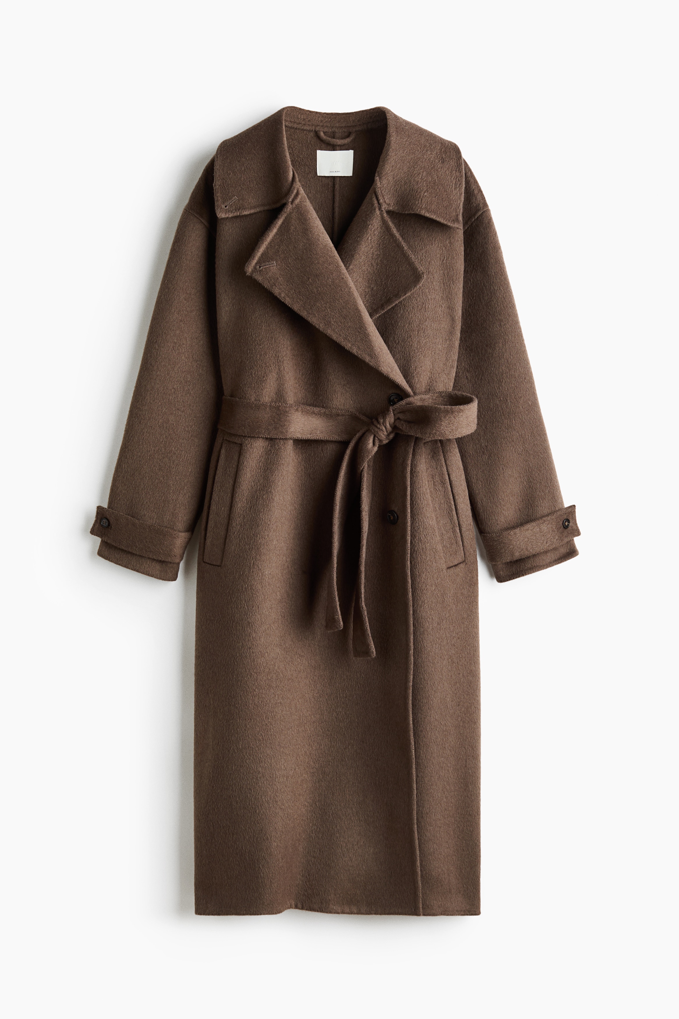 Handmade wool-blend coat - Castanho