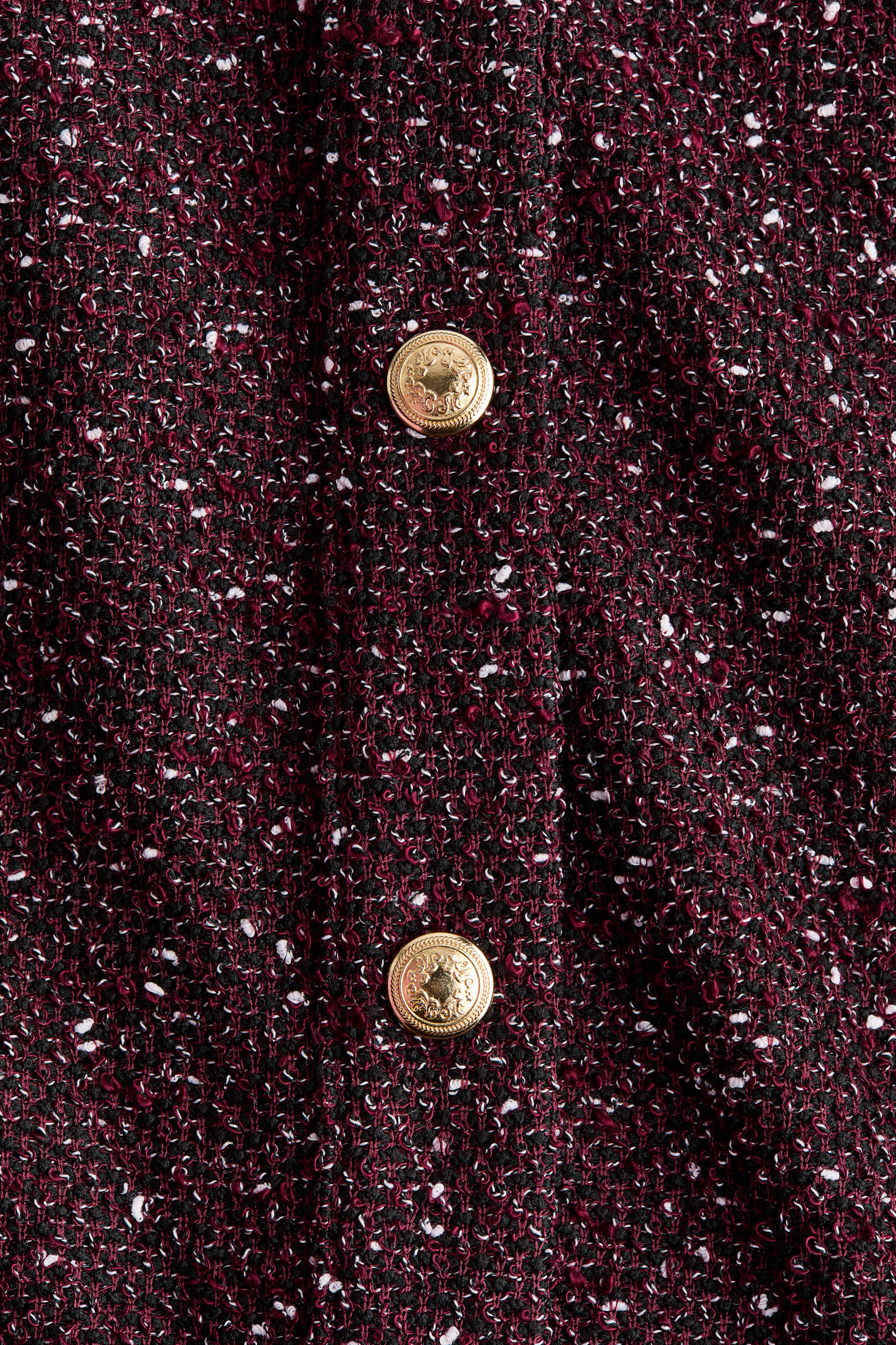 Short-Sleeved Bouclé-Knit Cardigan
