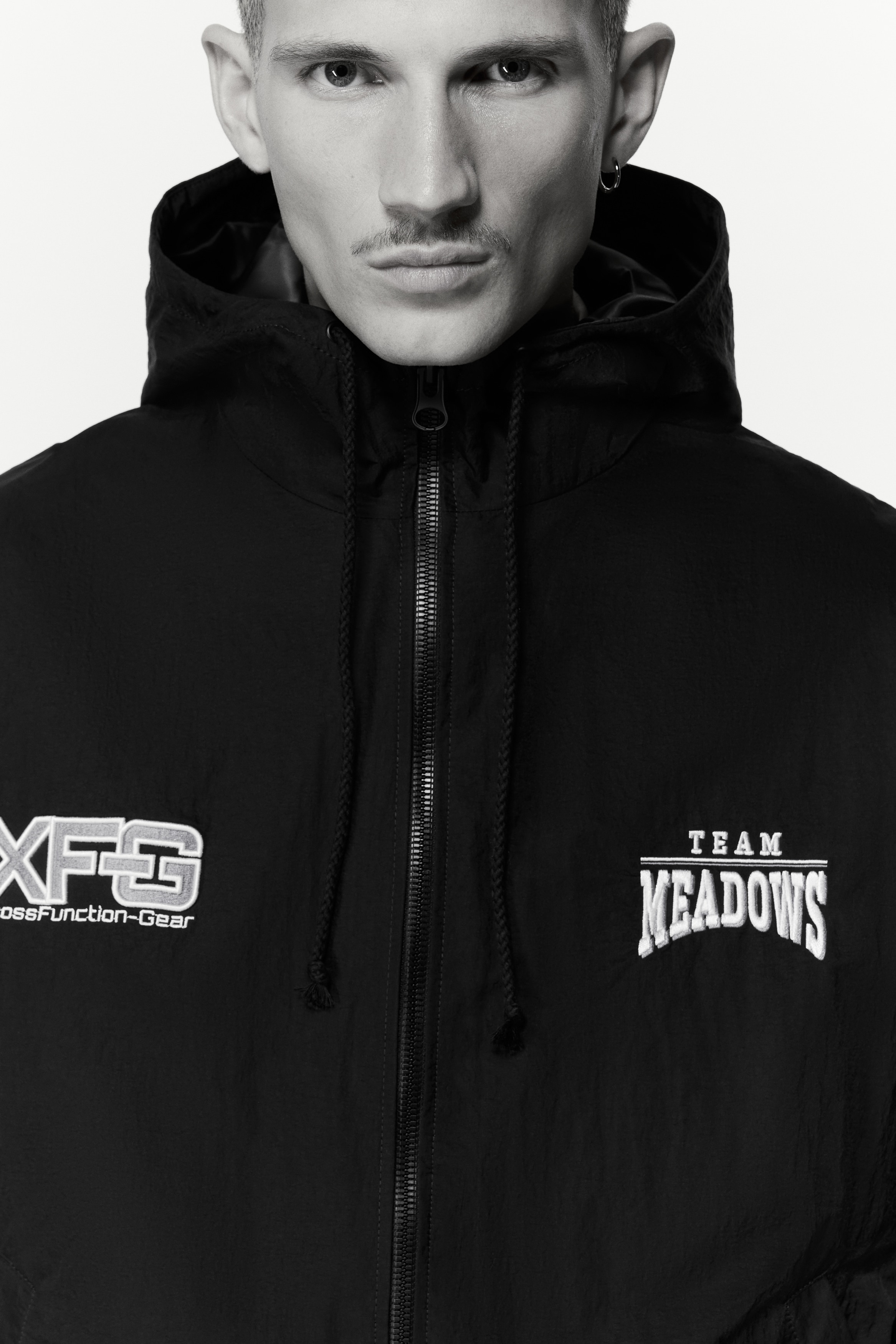 Men's Black/Team Meadows Nylon Windbreaker | H&M US