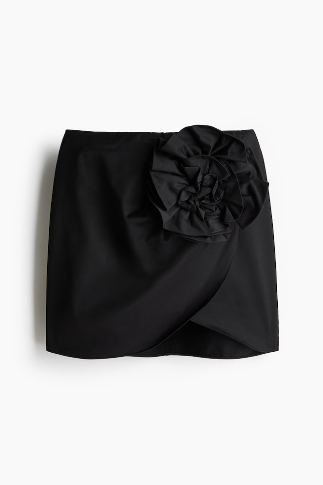 Mini jupe avec appliqué - Noir - 1