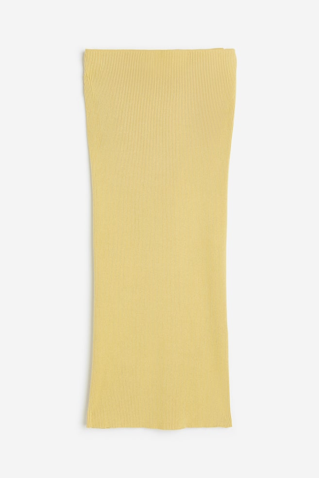 Rib-knit skirt - Dusty yellow/Black/Silver-coloured - 2