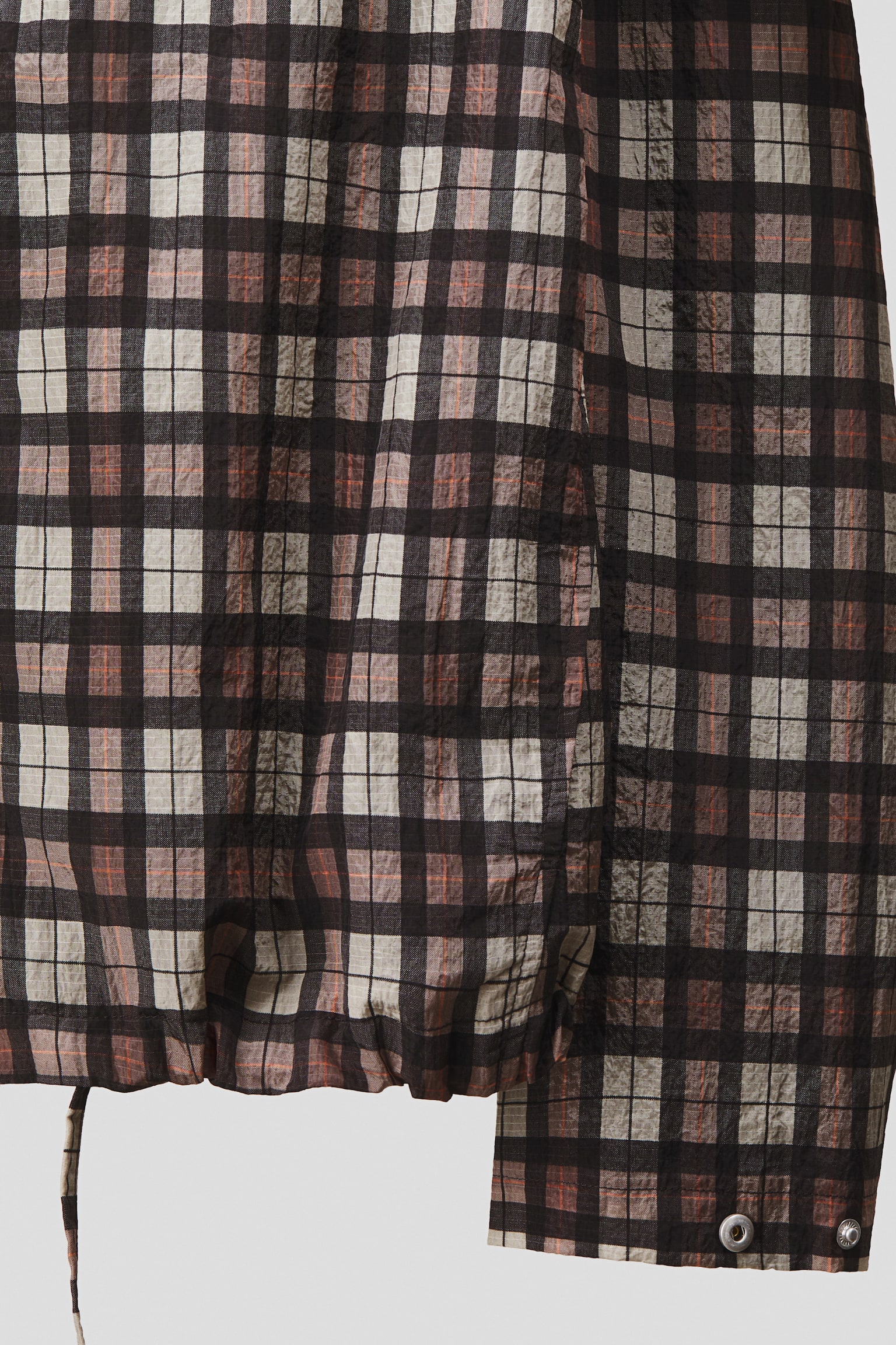 Nylonowa koszula wierzchnia - Brązowy/Krata - 5