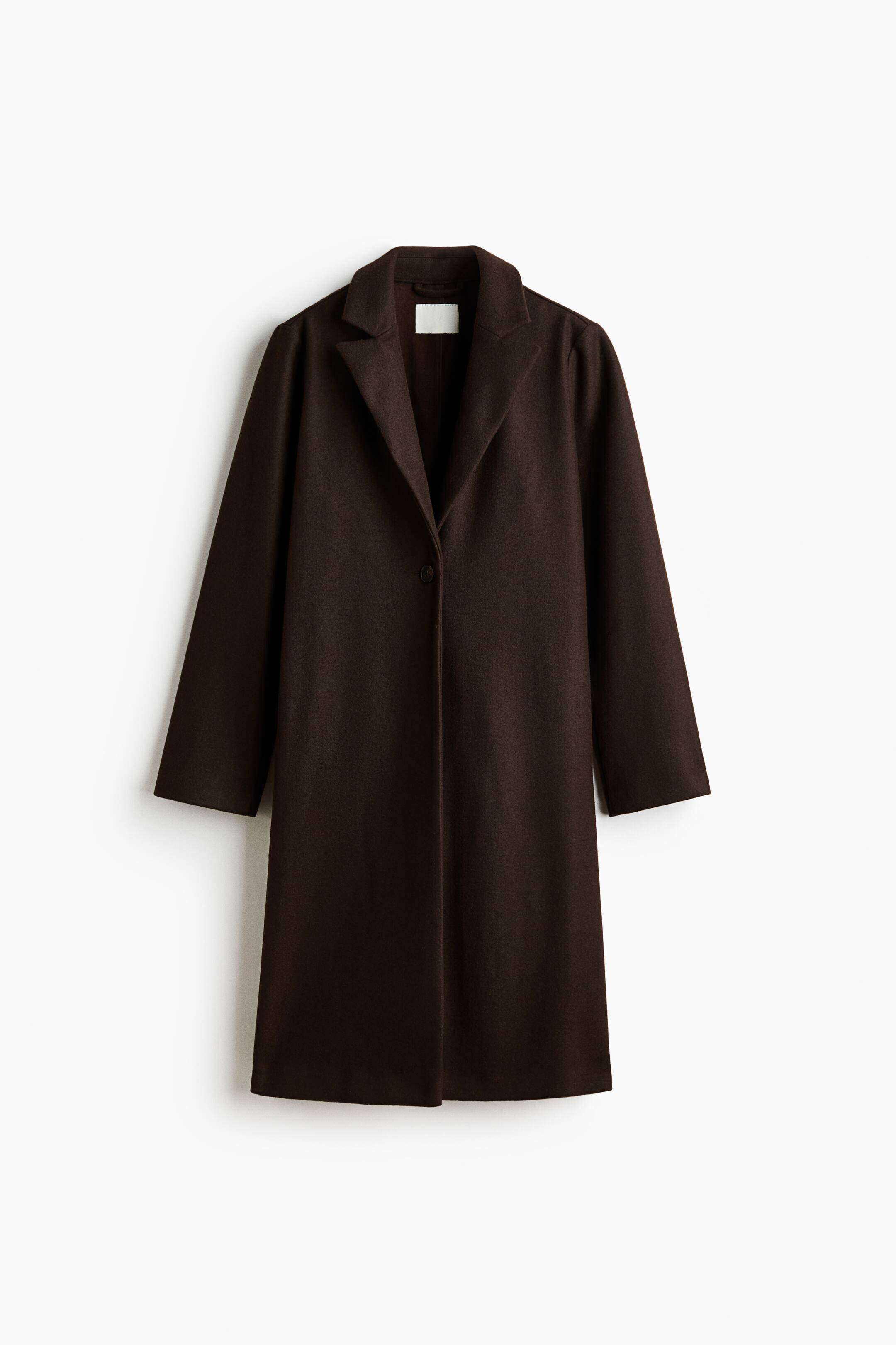 View larger image: Single-breasted coat - Dark brown - Ladies | H&M 1