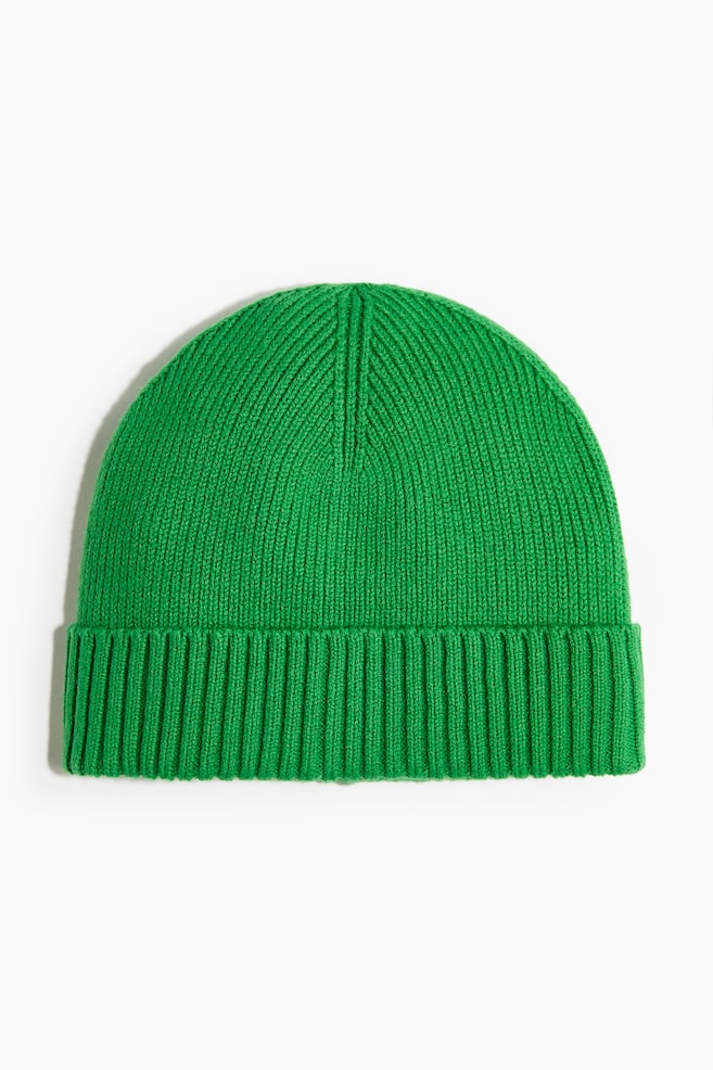 Rib-Knit Beanie - Bright green/Black/Dark blue/Beige - 1
