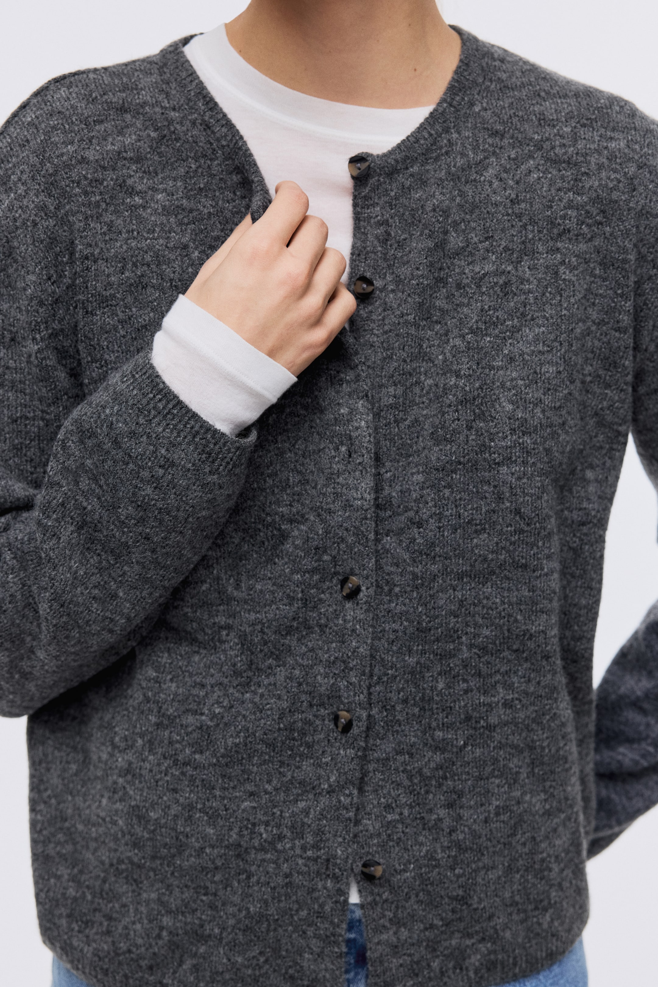 Nagyobb kép megtekintése: Laza fazonú kardigán - Sötétszürke melír - NŐI | H&M HU 3