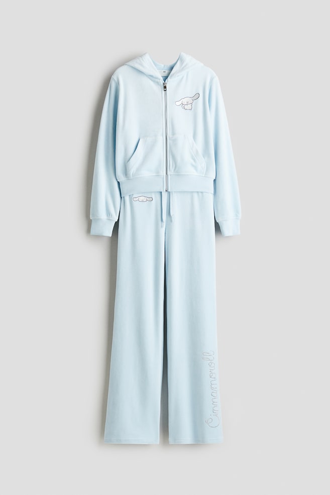 2-piece motif-detail velour set - Light blue/Cinnamoroll/Light blue/Lilo & Stitch - 1
