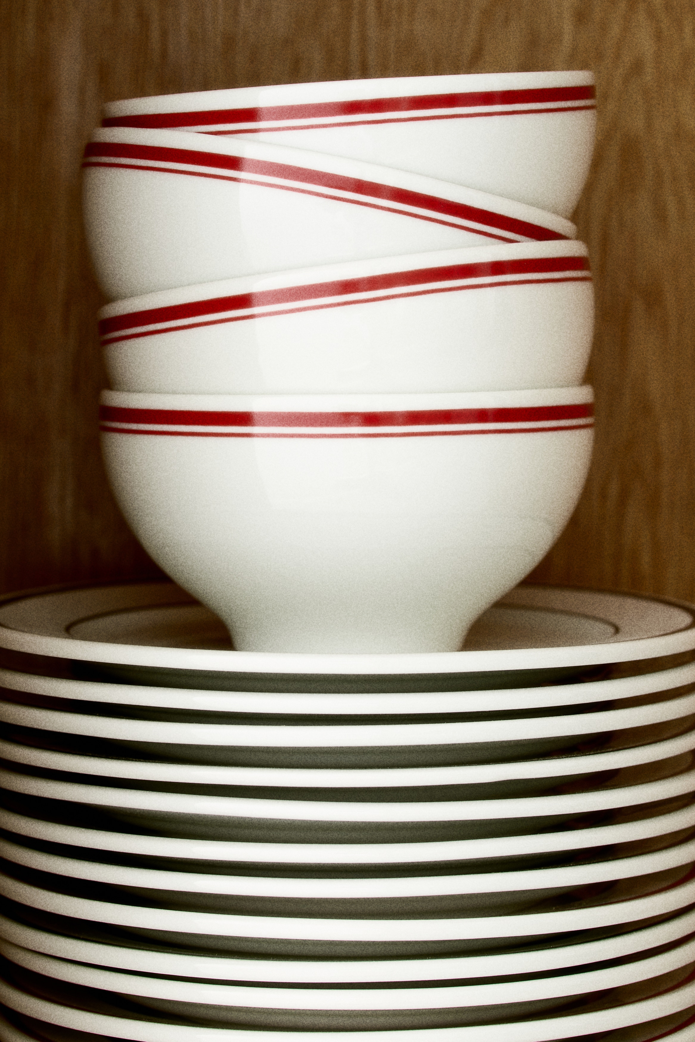 2-Pack Small Porcelain Bowls - White/red/White/black