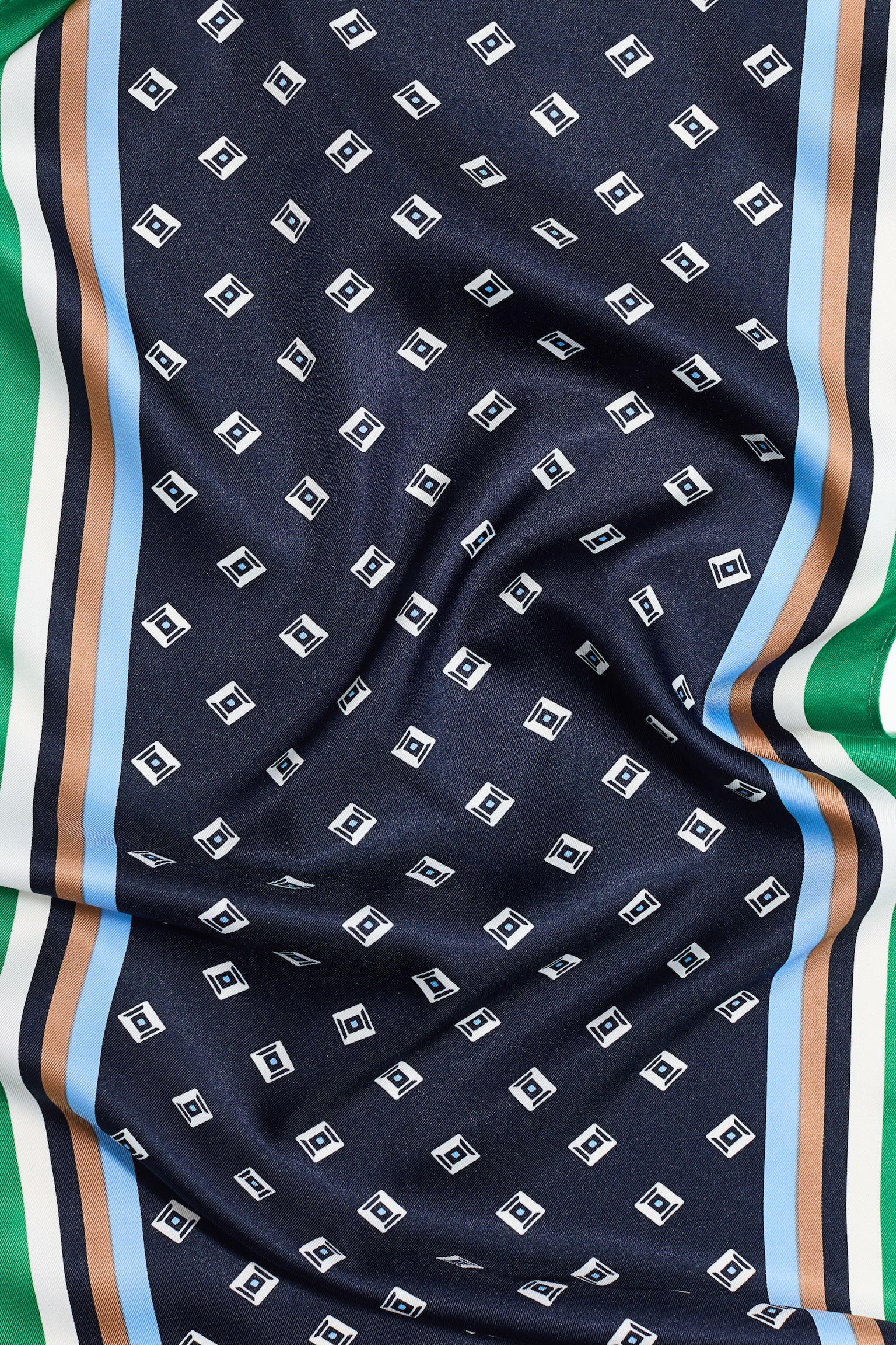 Printed Scarf - Navy blue/patterned/Navy blue/brown patterned - 3