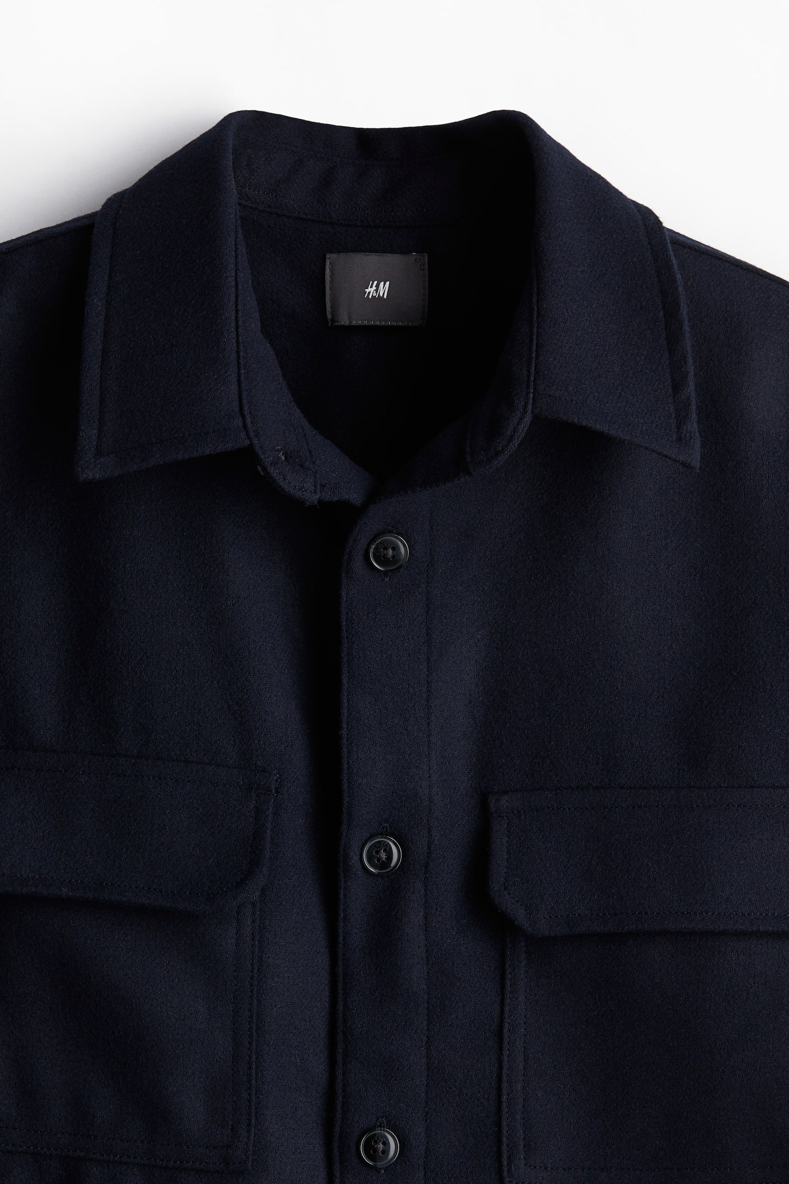 Regular Fit Felted overshirt - Navy blue/Beige/Checked/Light greige/Black/Grey/Grey/Pinstriped - 5