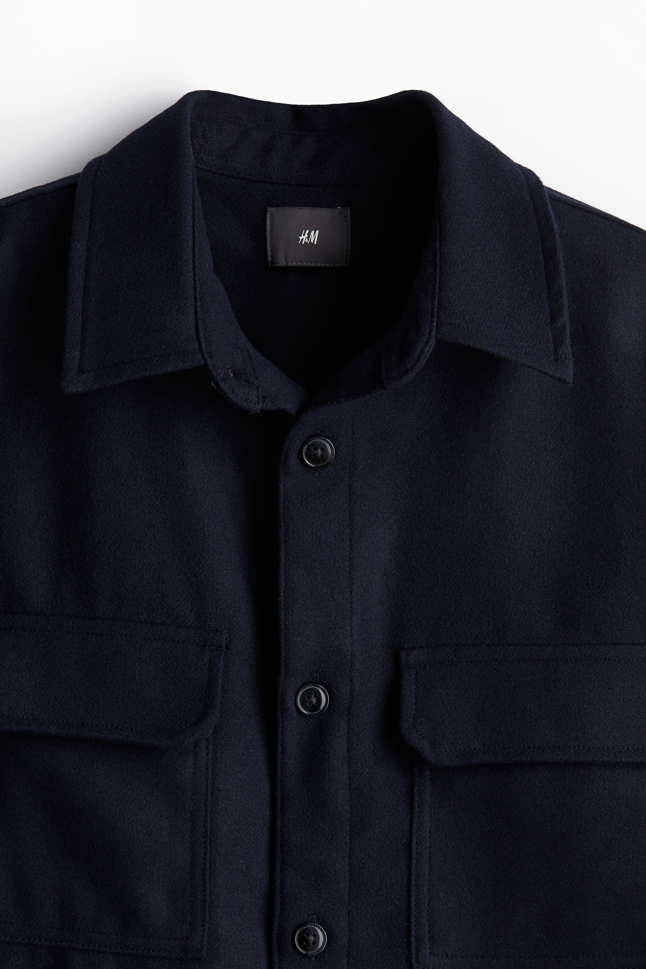 Filtad overshirt Regular Fit - Marinblå - HERR | H&M SE 9