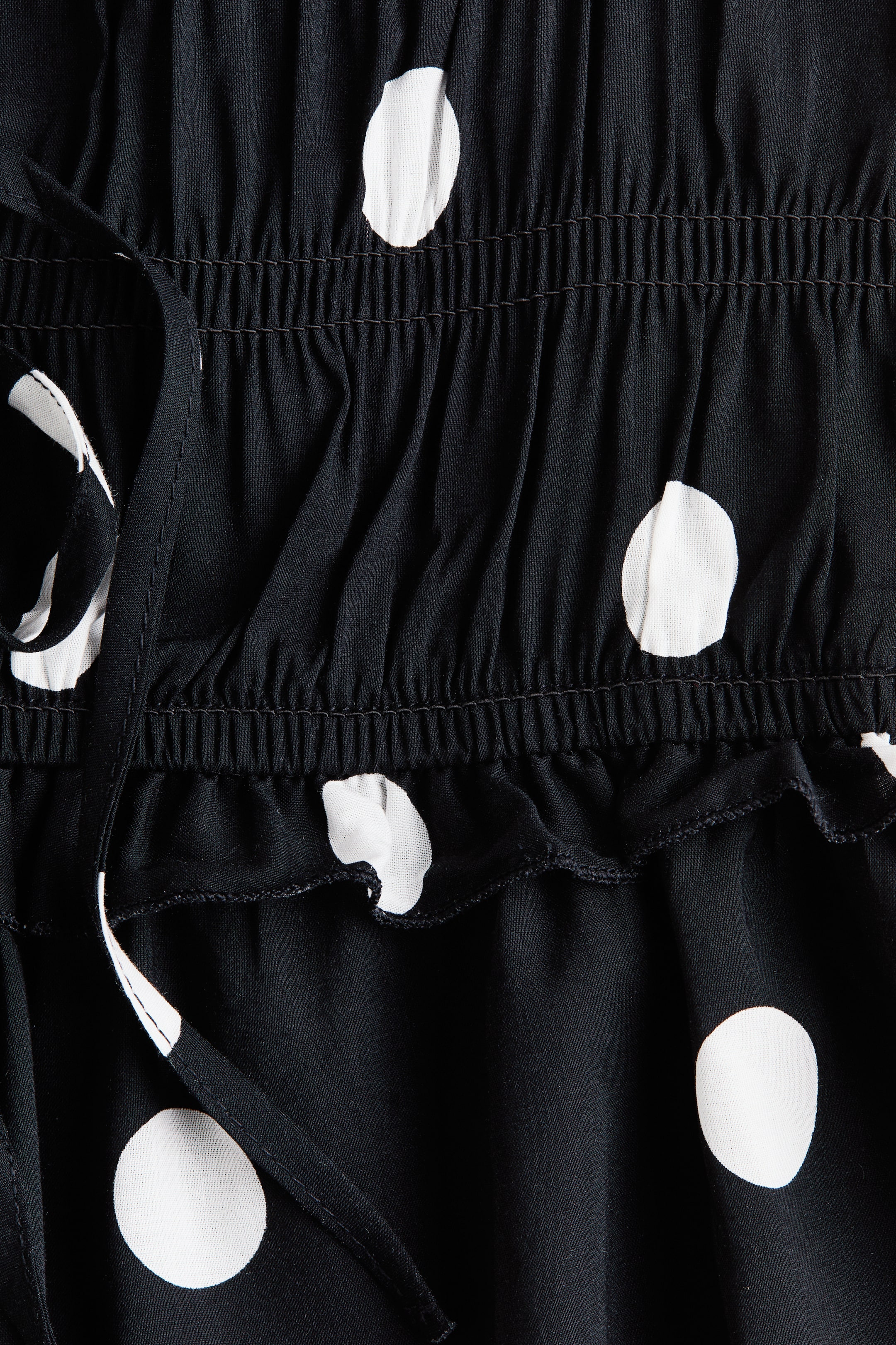 Tie-Detail Smocked Top