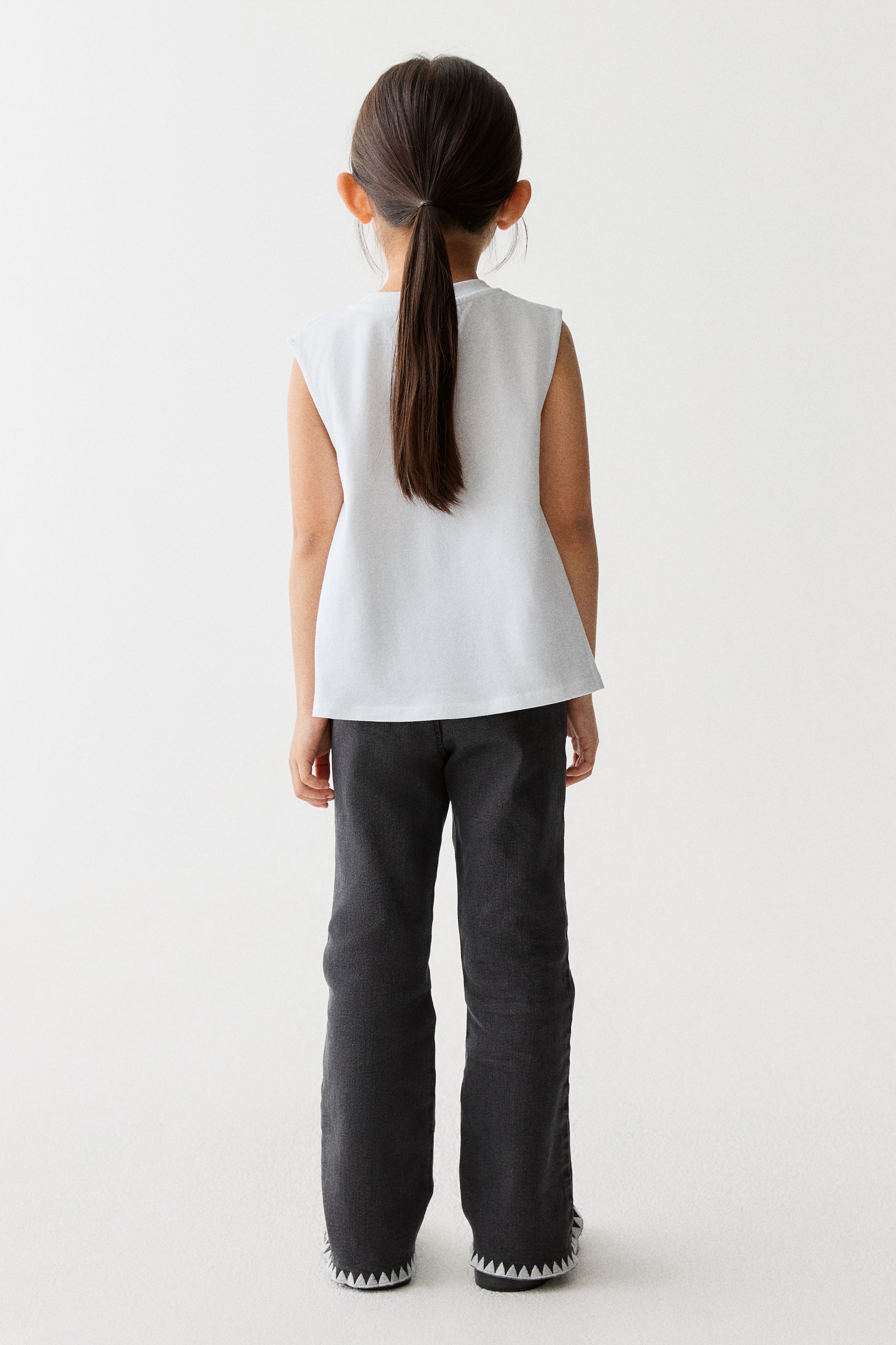 View larger image: Ruffle-Trimmed Cotton Top - White - Kids | H&M PH 3