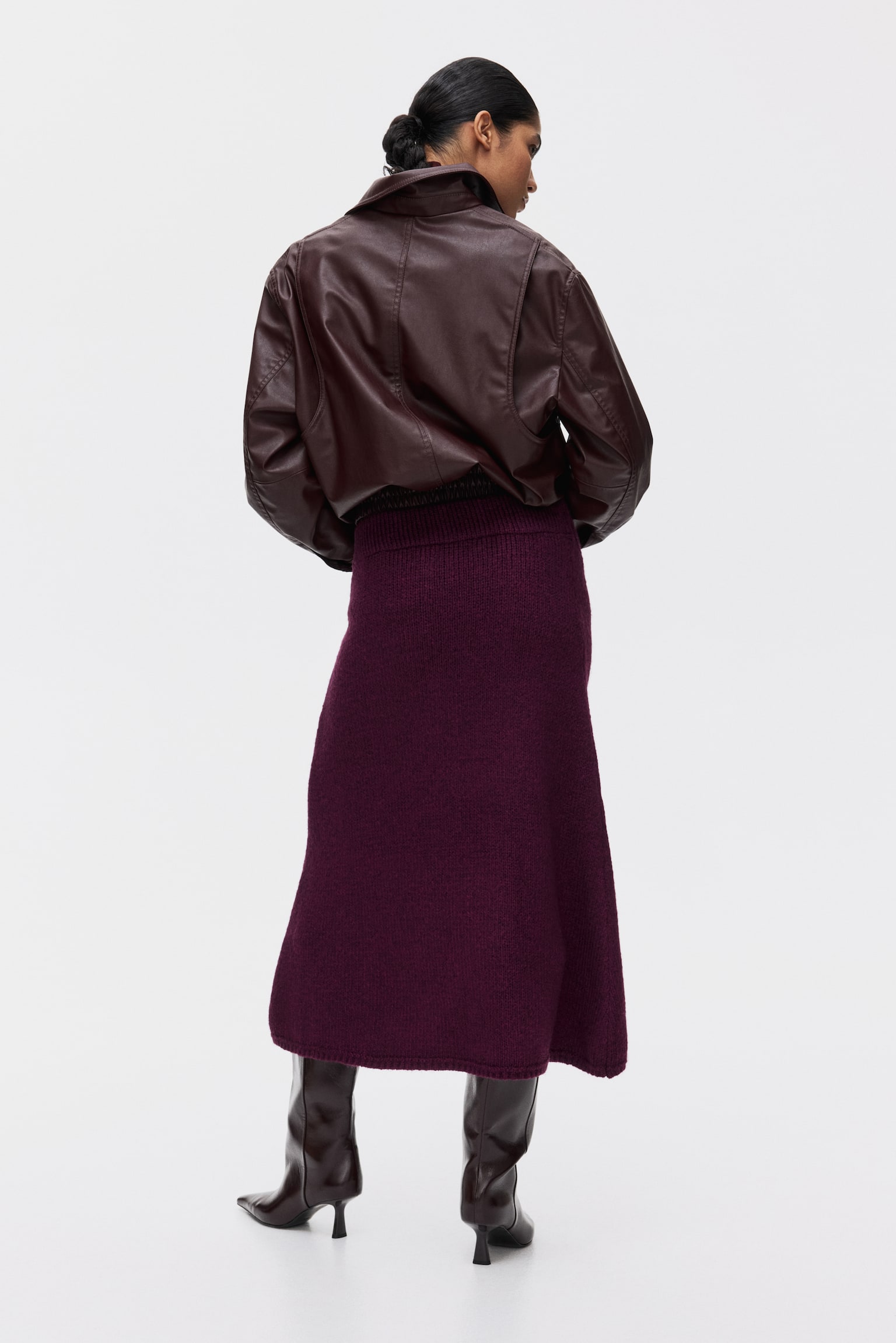 Женская юбка H&M Knit, цвет: Тёмный фиолетовый — фото 5