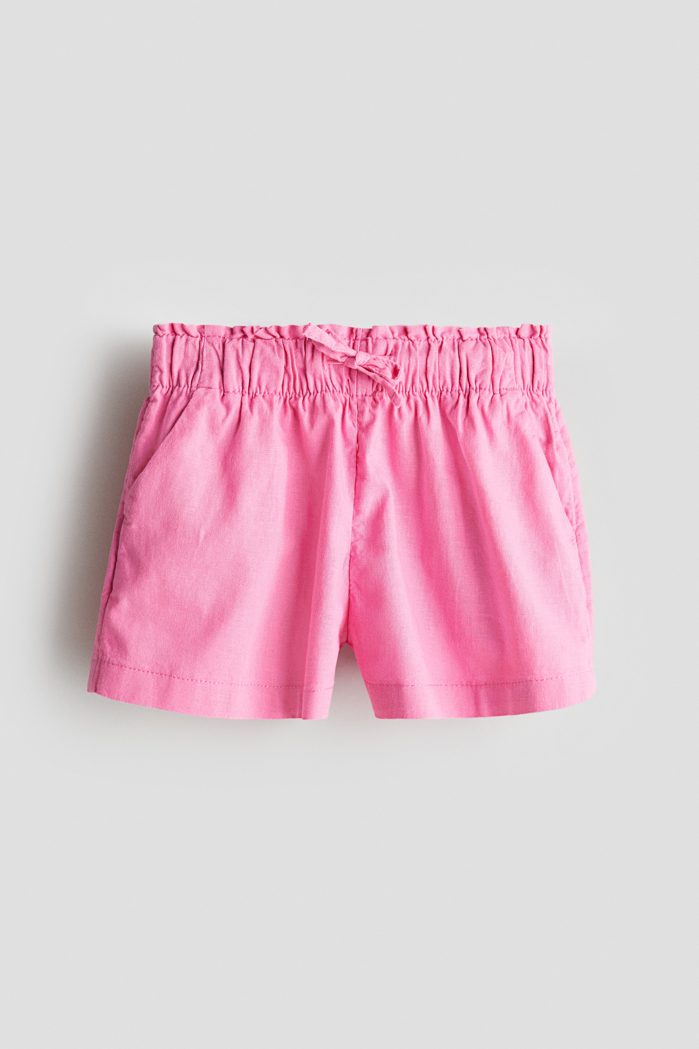 Pellavasekoitteiset shortsit - Roosa/Persikanroosa/Auringot/Vaaleanbeige