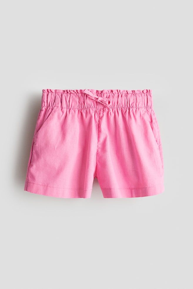 Short van linnenmix - Roze/Roze/Blauw/gestreept - 1