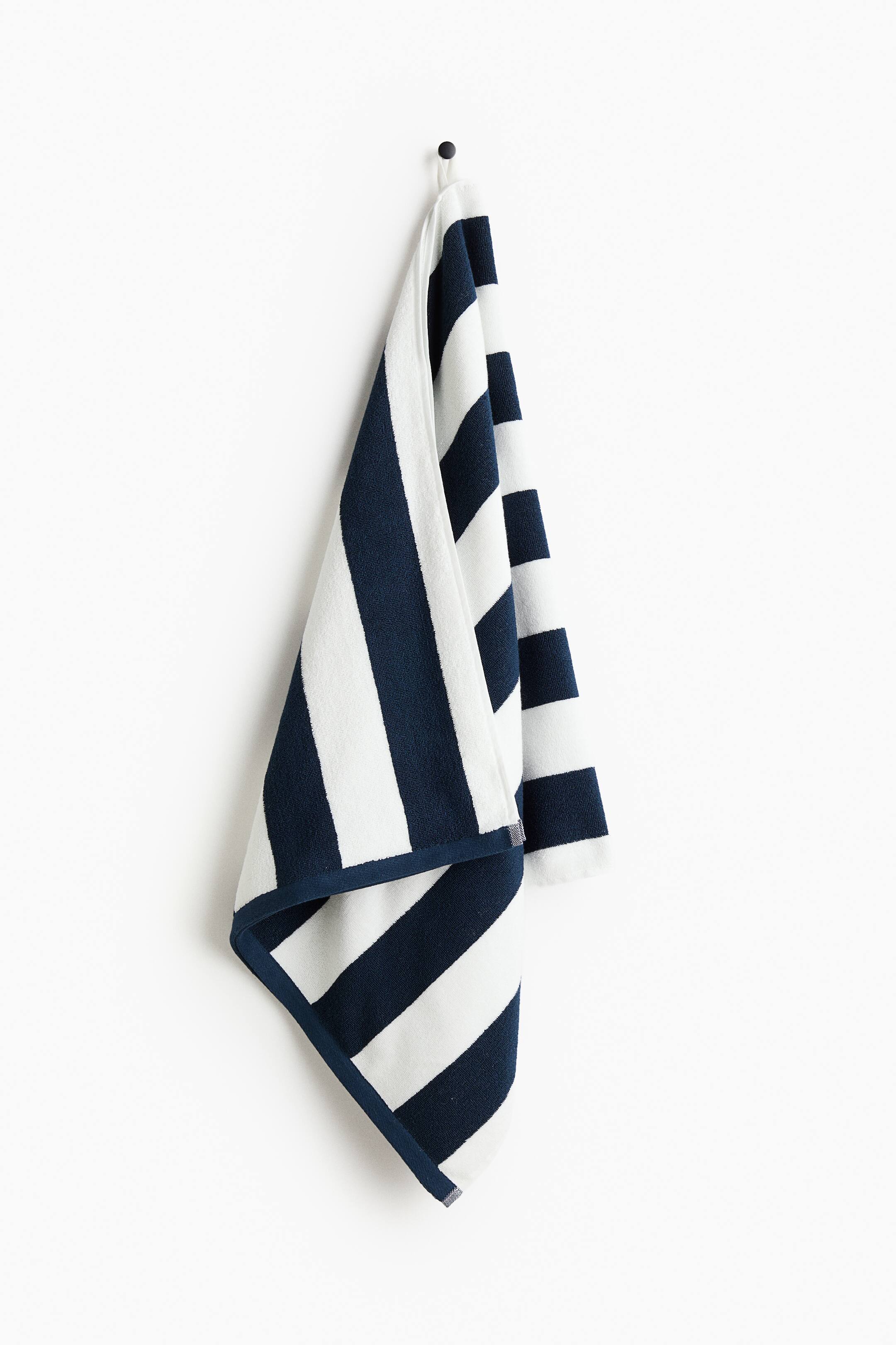 View larger image: Bath towel - Navy blue/Striped - Home All | H&M GB 1