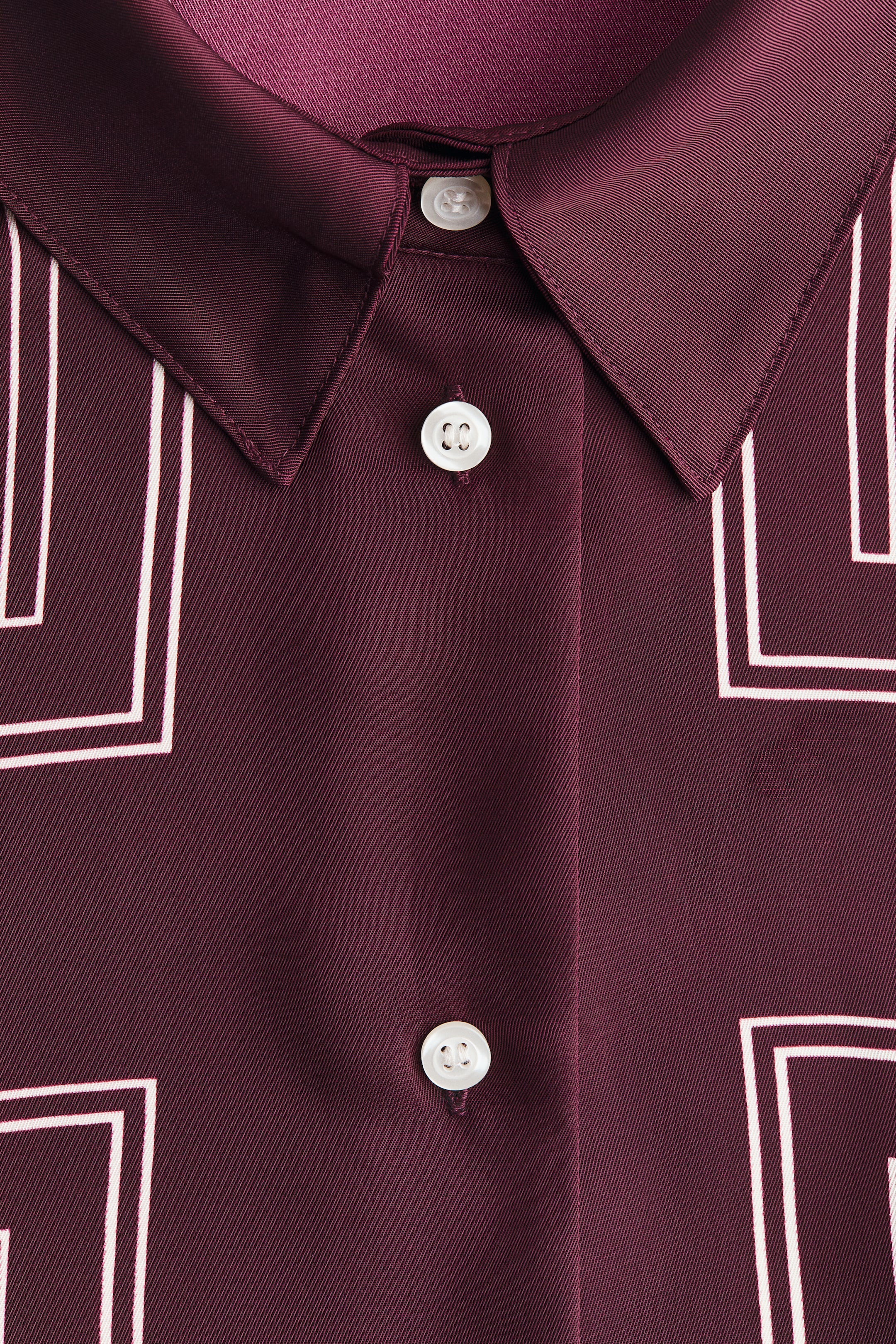 View larger image: Oversized twill shirt - Burgundy/Patterned - Ladies | H&M IN 2