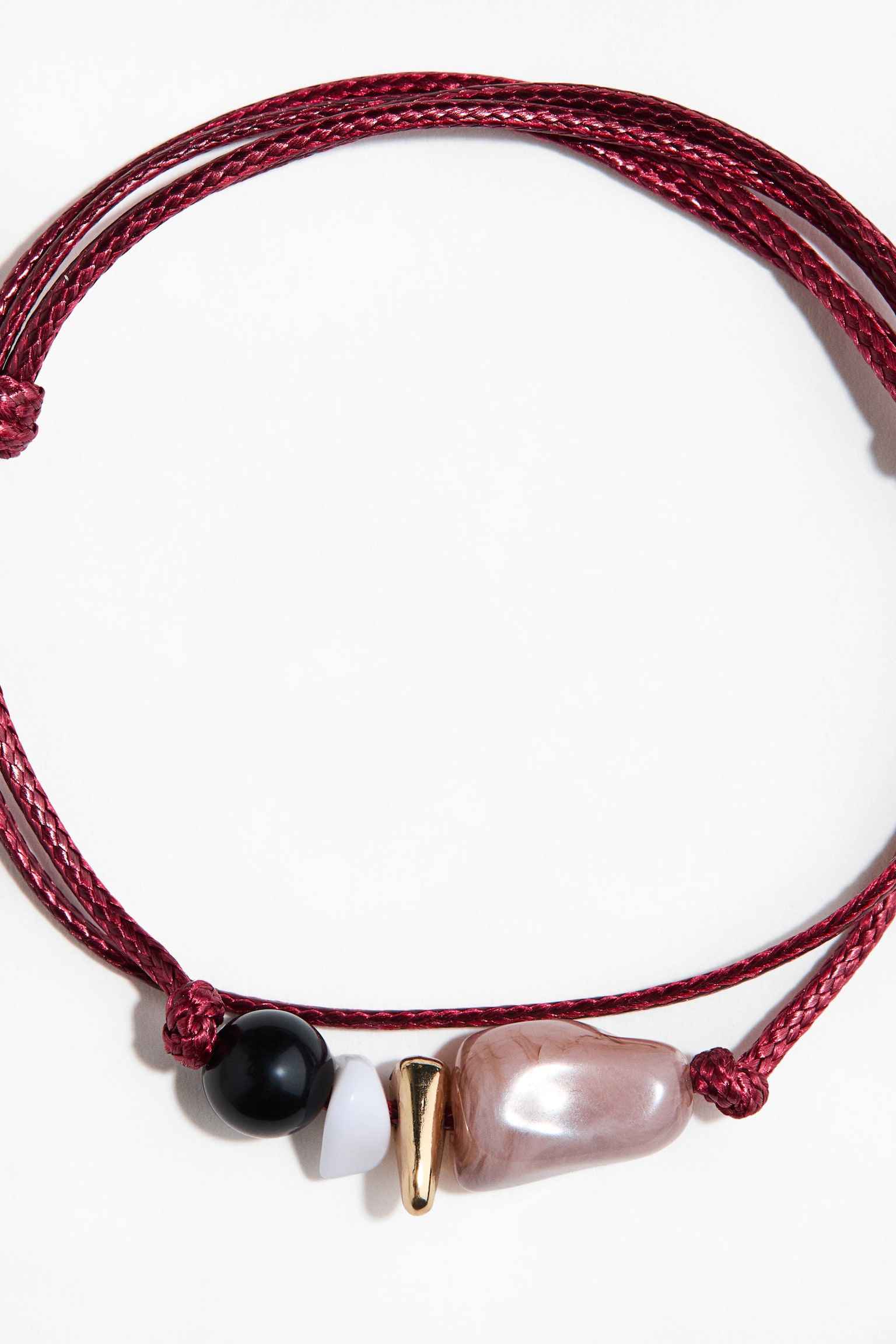 Cord bracelet - Dark red/Black - 2