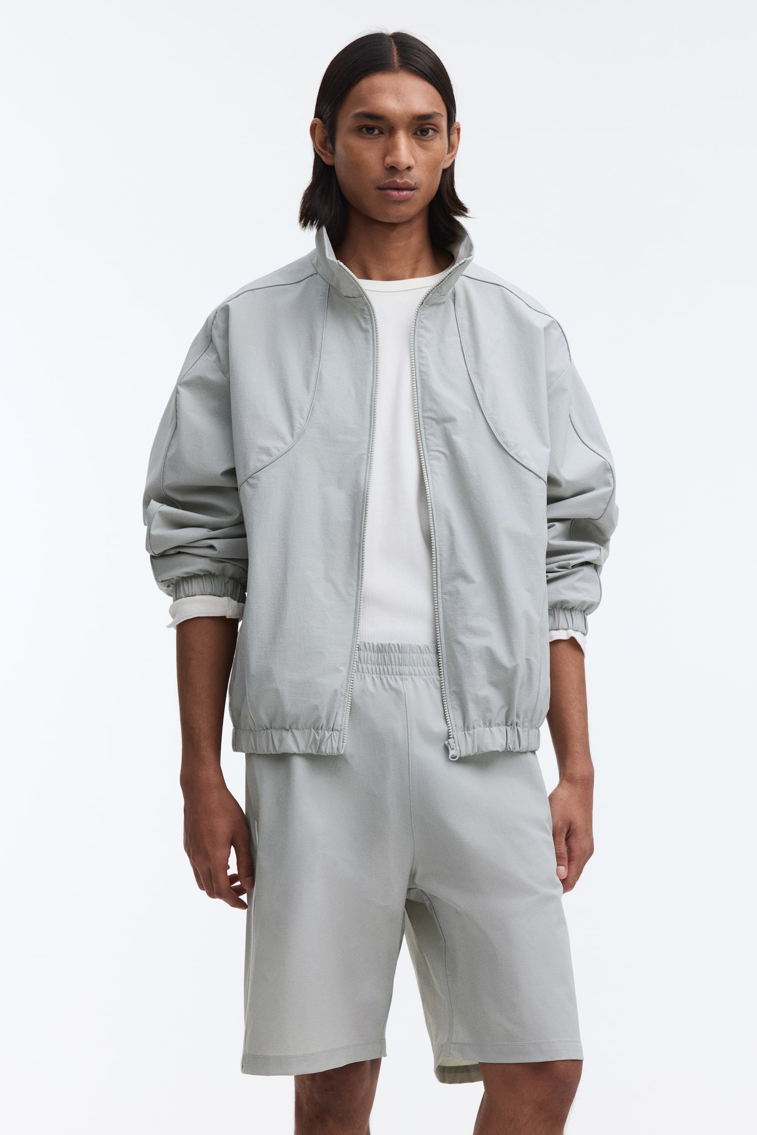 Knee-Length Shorts-Light gray - 4