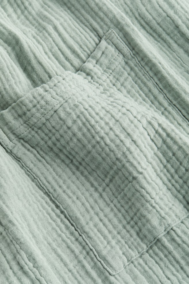 Muslin dressing gown - Dusty green/White - 4