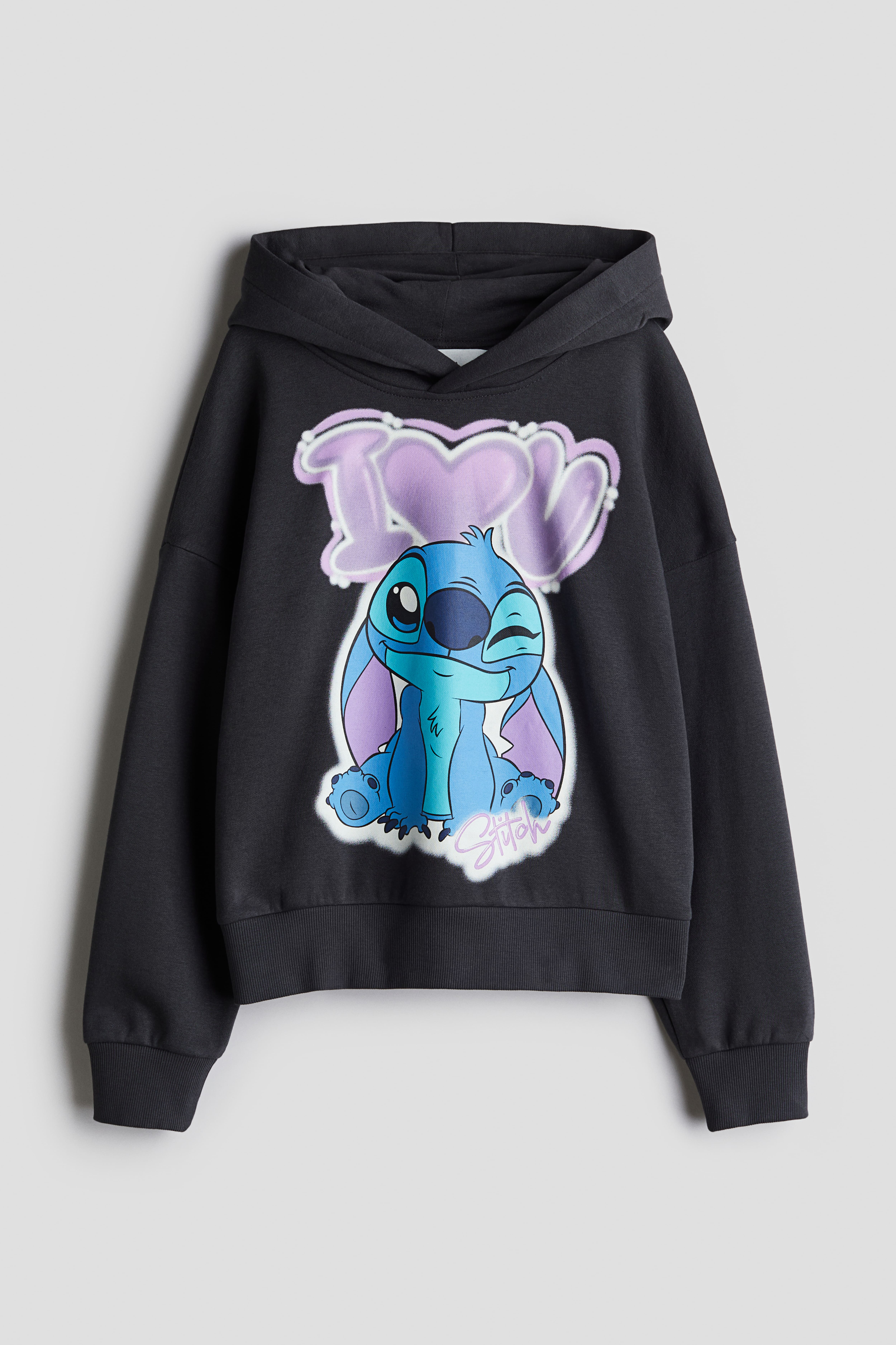 Oversized printed hoodie Dark grey Lilo Stitch Kids H M GB