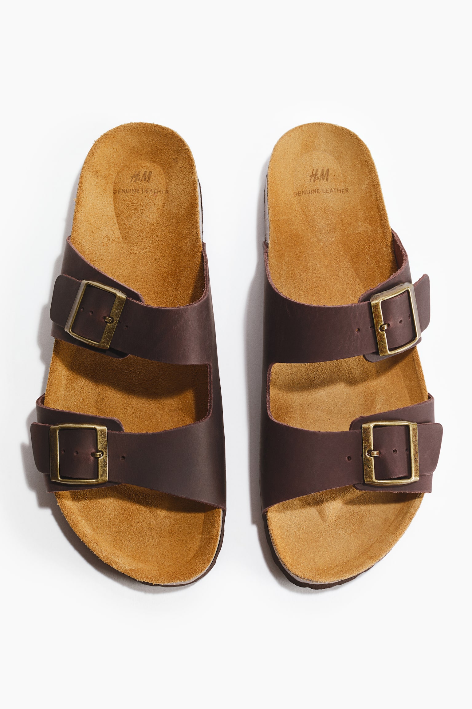 Men's Dark brown Leather Sandals | H&M CA