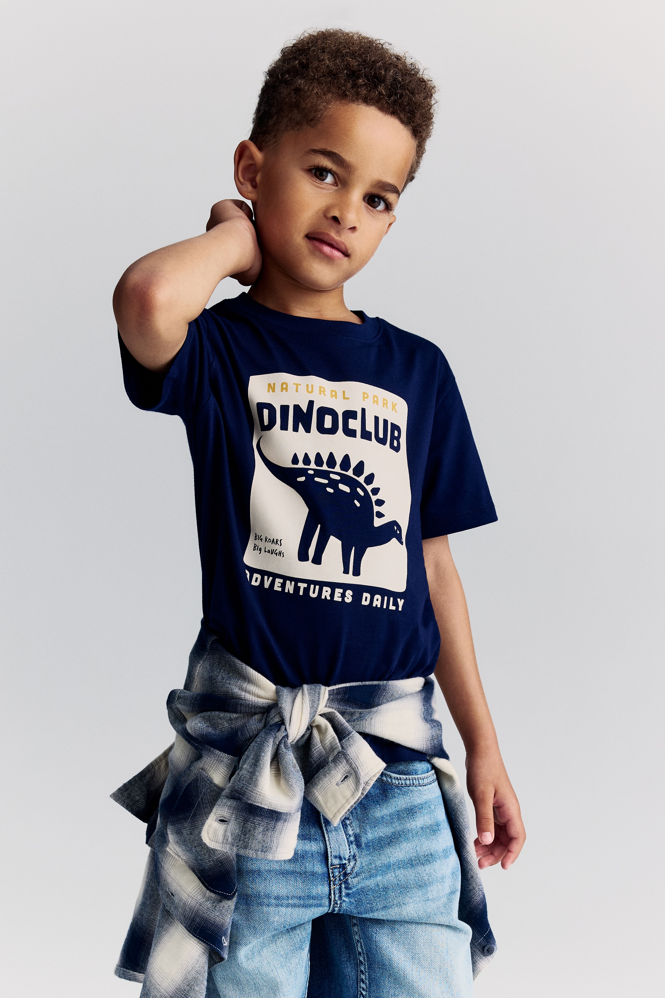 Print Cotton Tee - Navy blue/Dinoclub/Navy blue/92/White/Legends T-rex/Cream/Cars