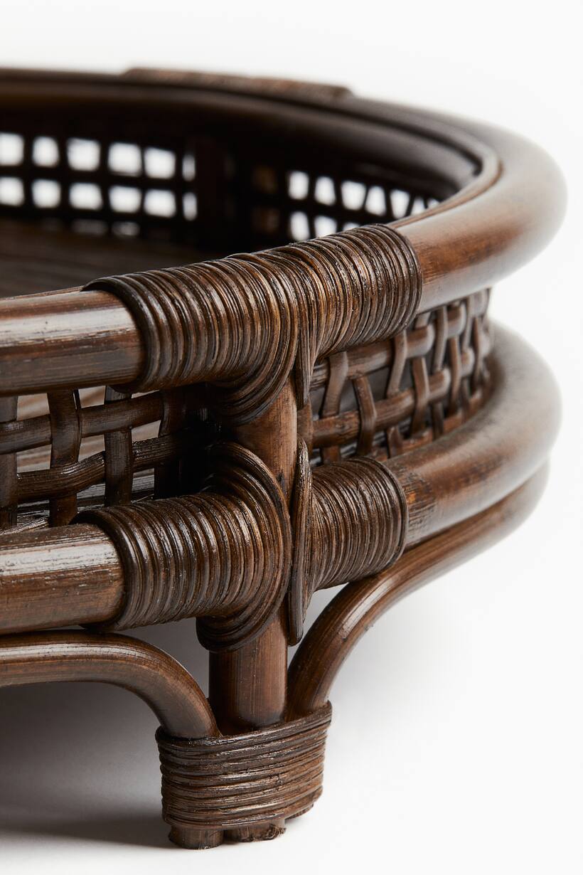 Brown Round Rattan Tray at H&M Home | H&M US