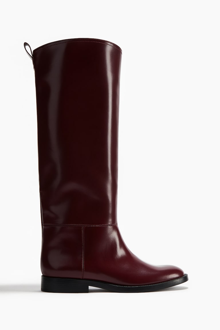 Knee-high boots Burgundy Ladies H&M GB
